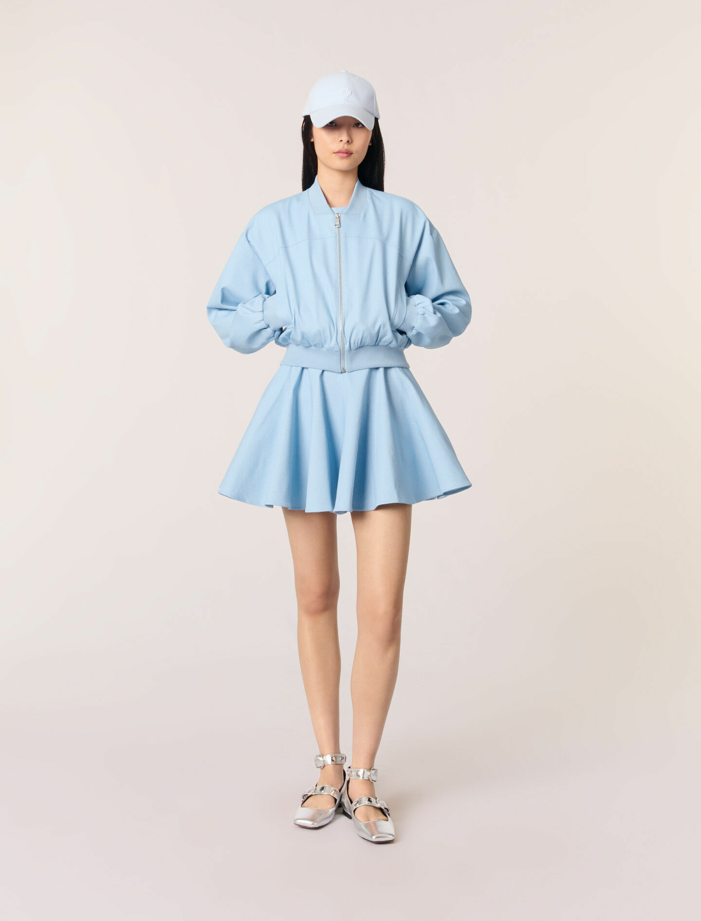 Blouson bomber court en denim