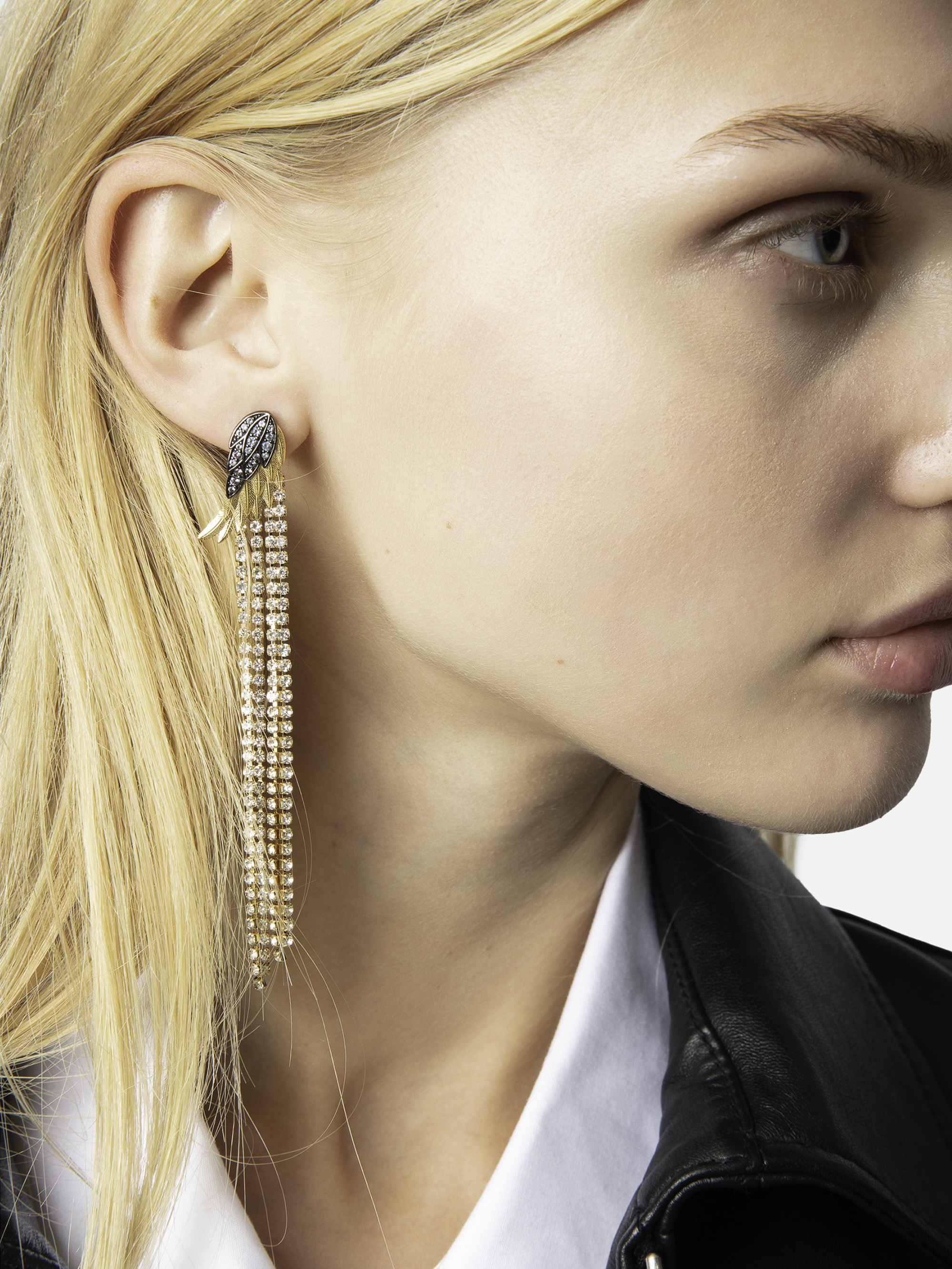 ROCK FEATHER STRASS PENDANT EA