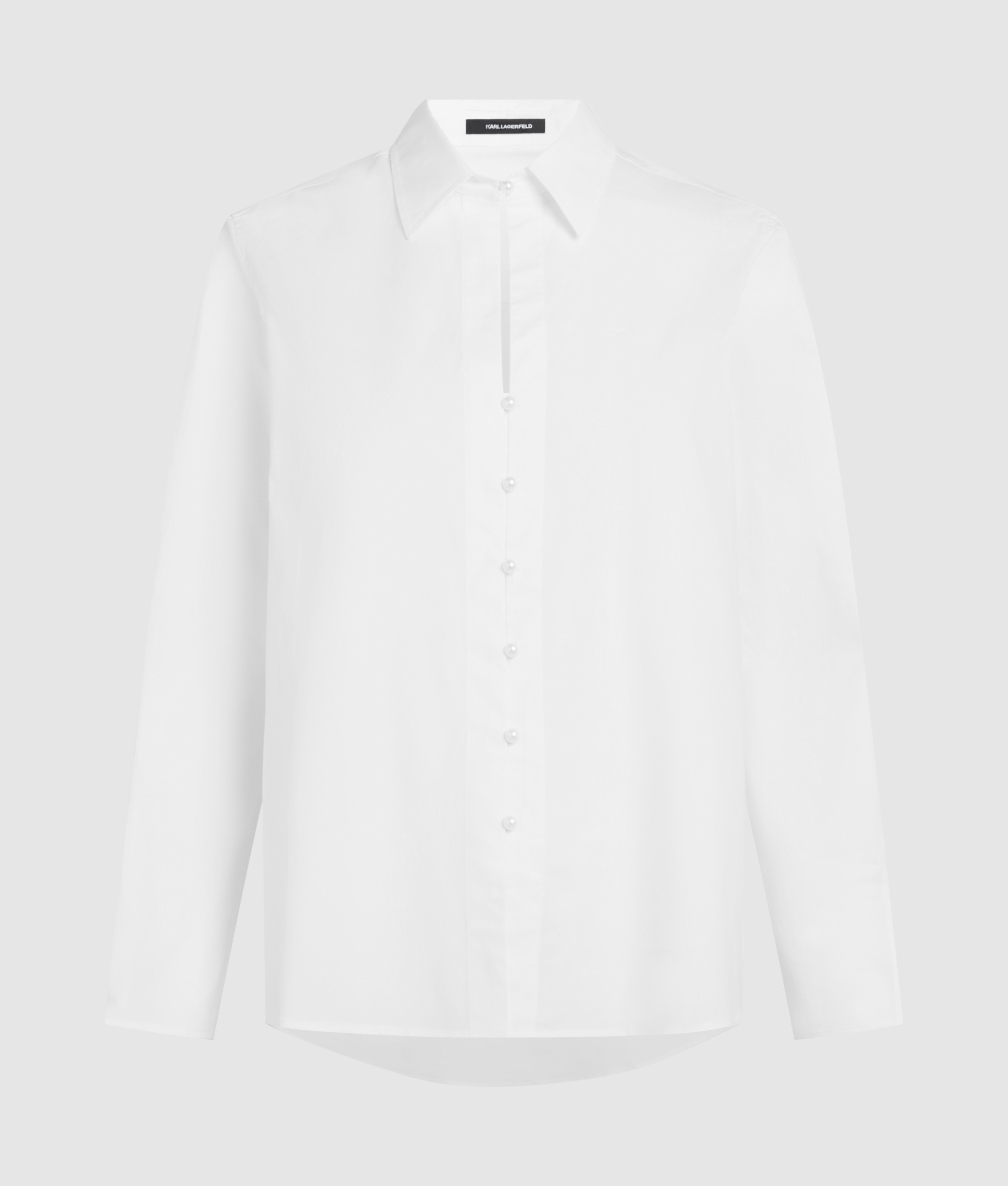 PEARL BUTTON POPLIN BLOUSE