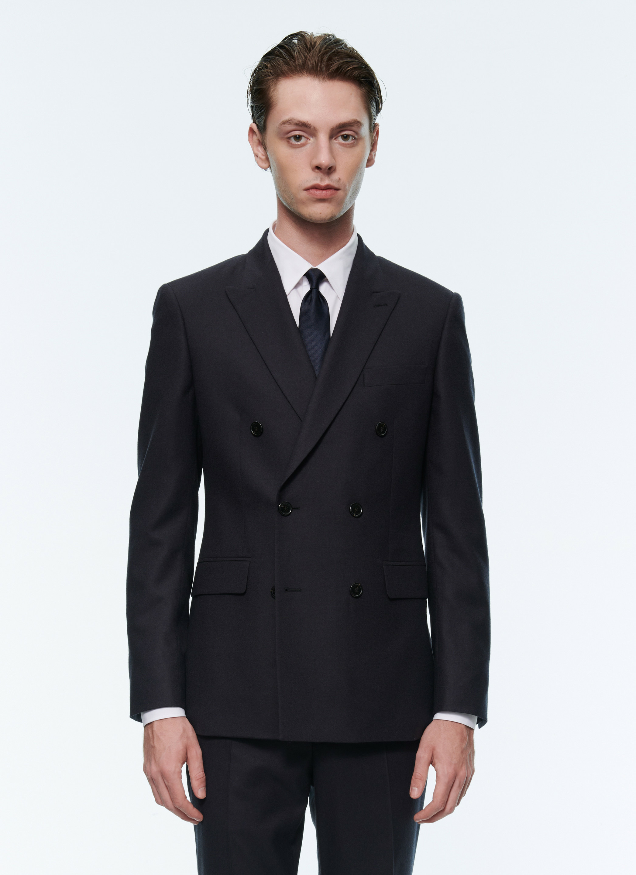 Veste croisée en flanelle de laine