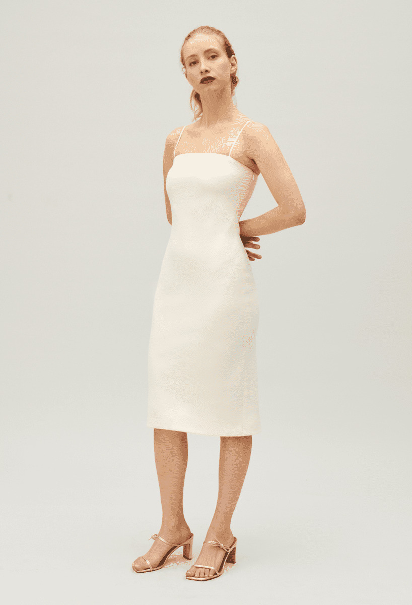 Robe tube courte écru