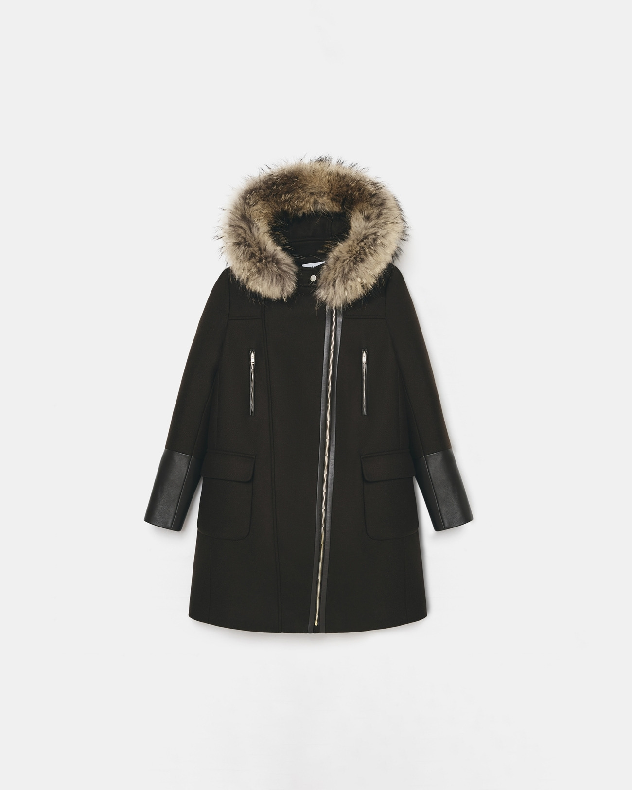 Manteau Gerson Chocolat en Laine