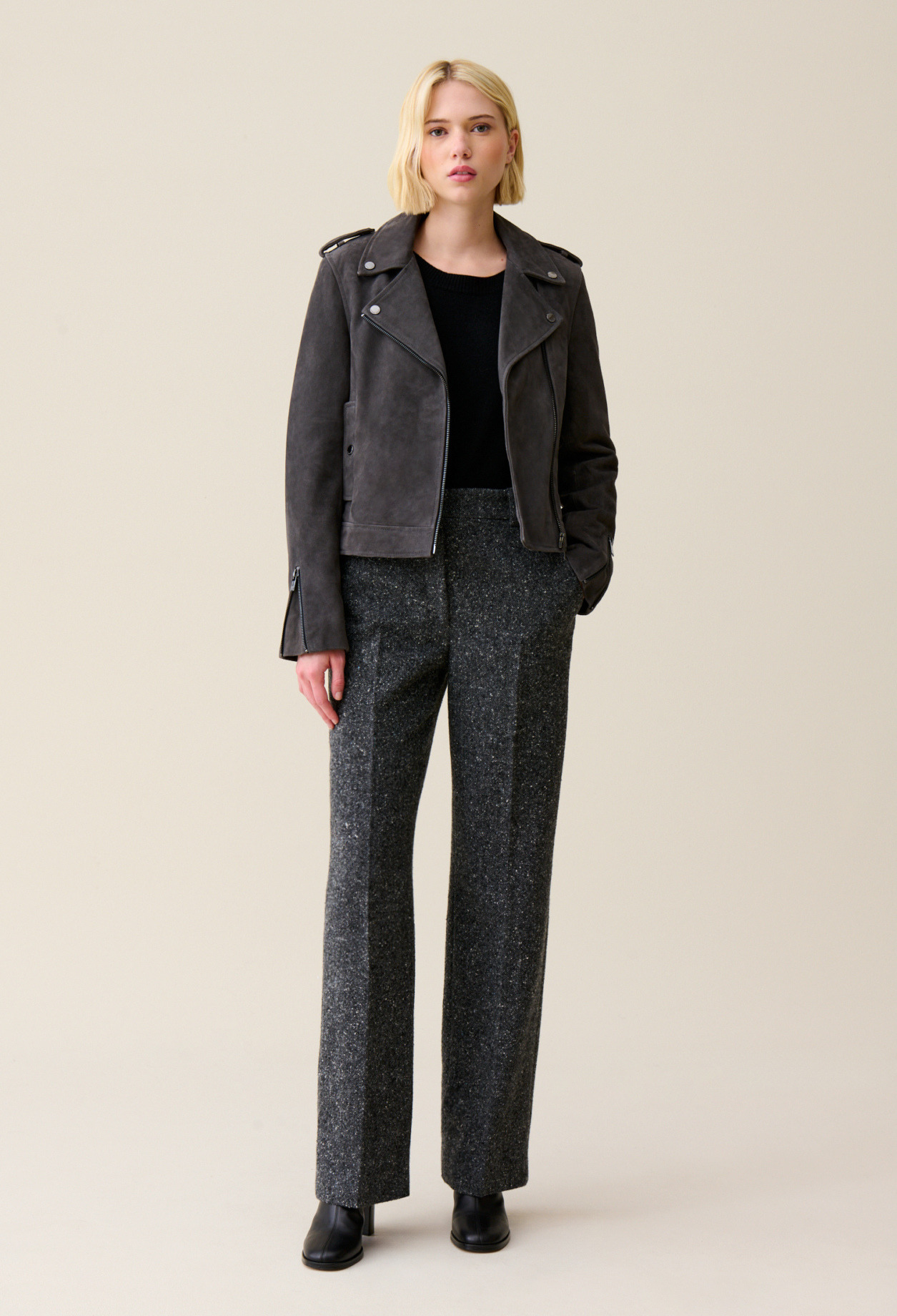 Veste perfecto cuir suède