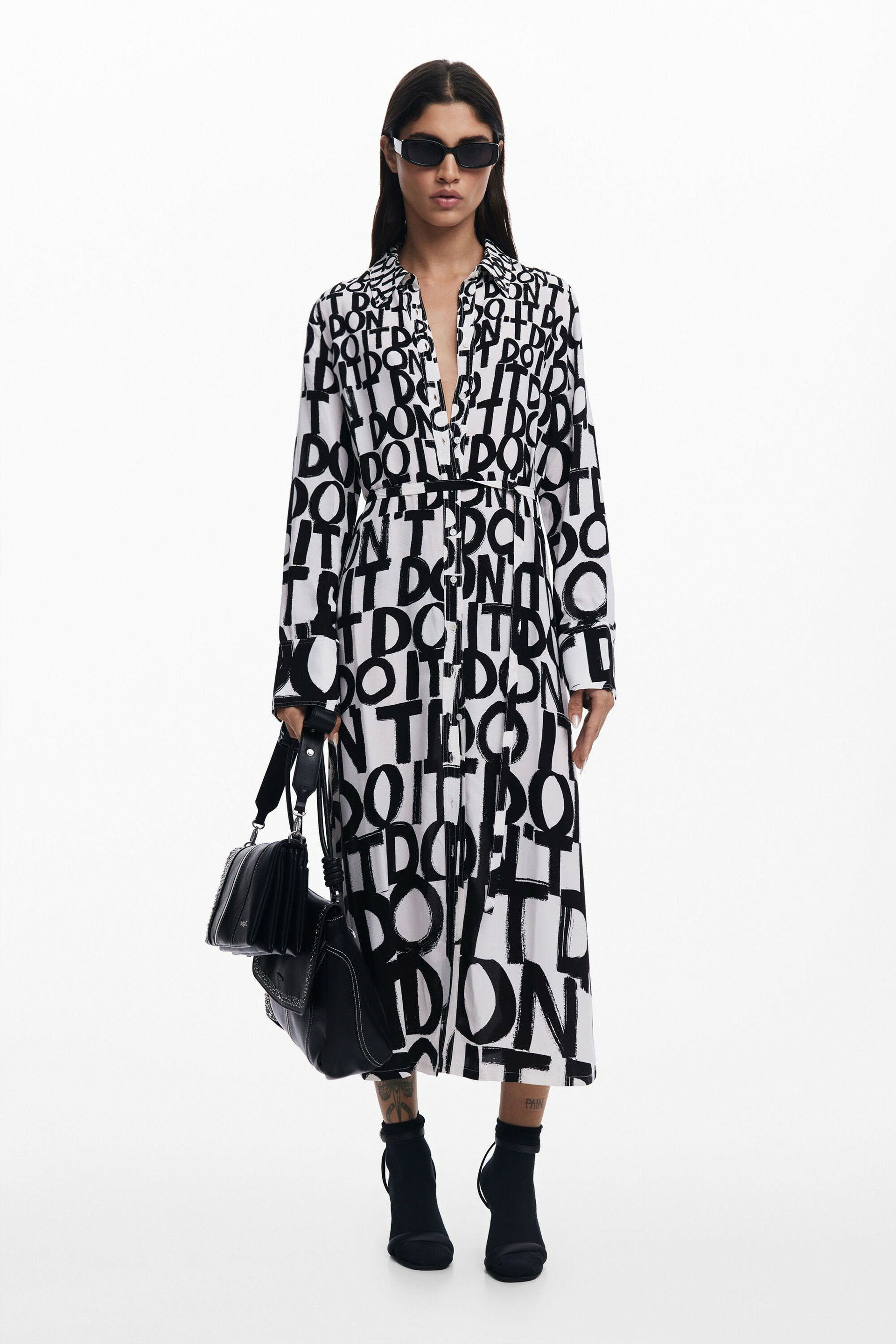 Robe midi à lettrage