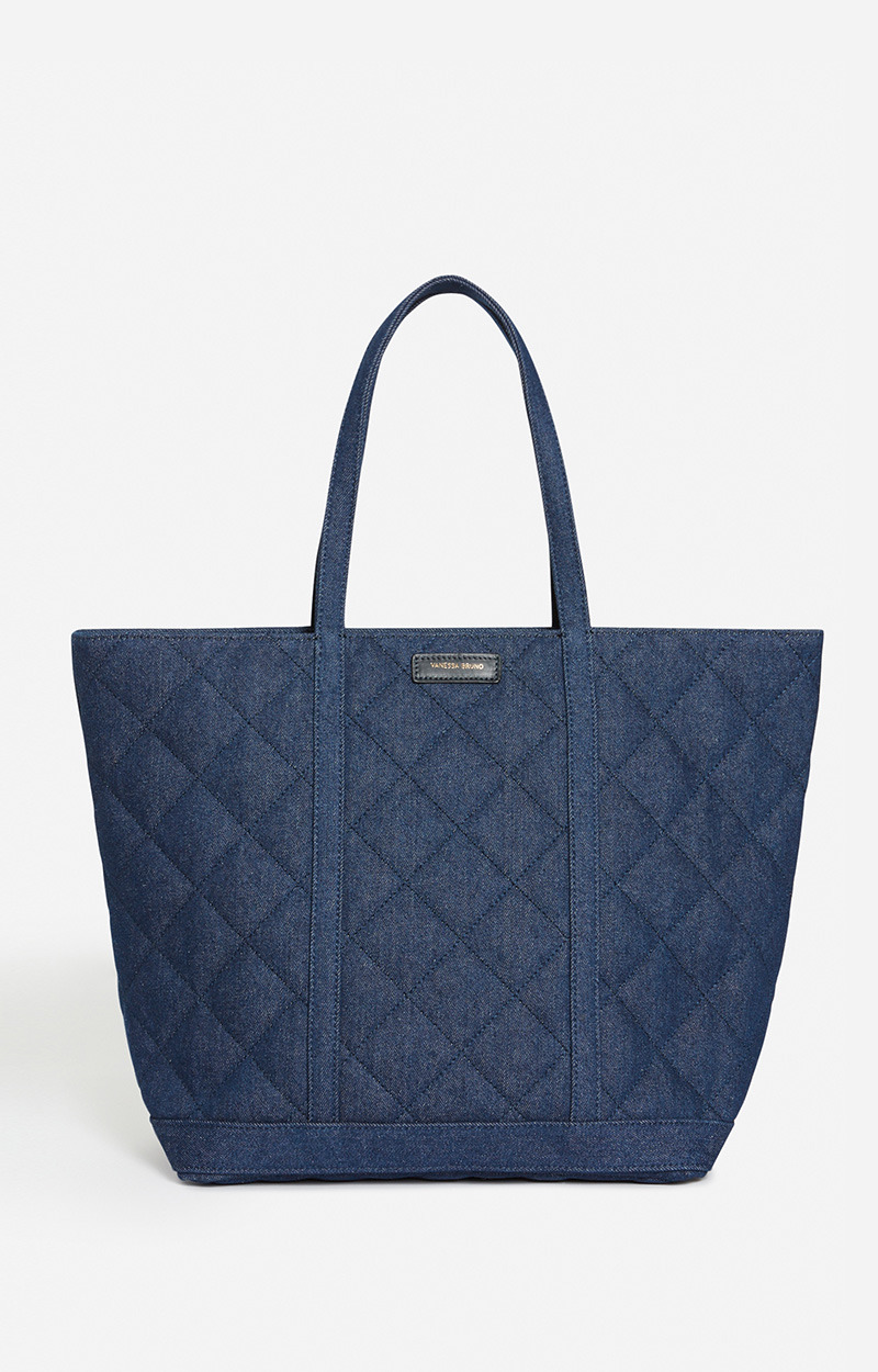 Cabas XL En Denim Matelassé Porté Main