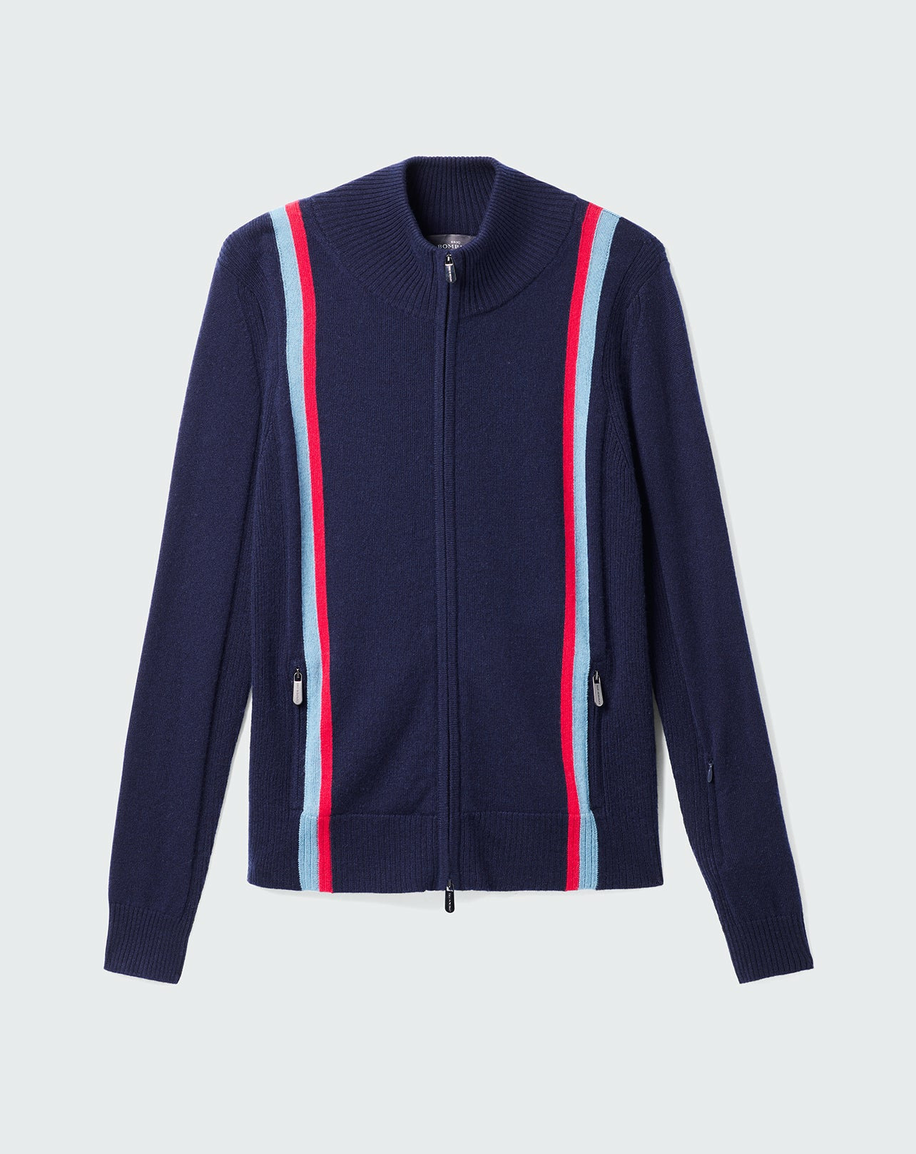 Veste zippée col montant à rayures - Femme - MARINE