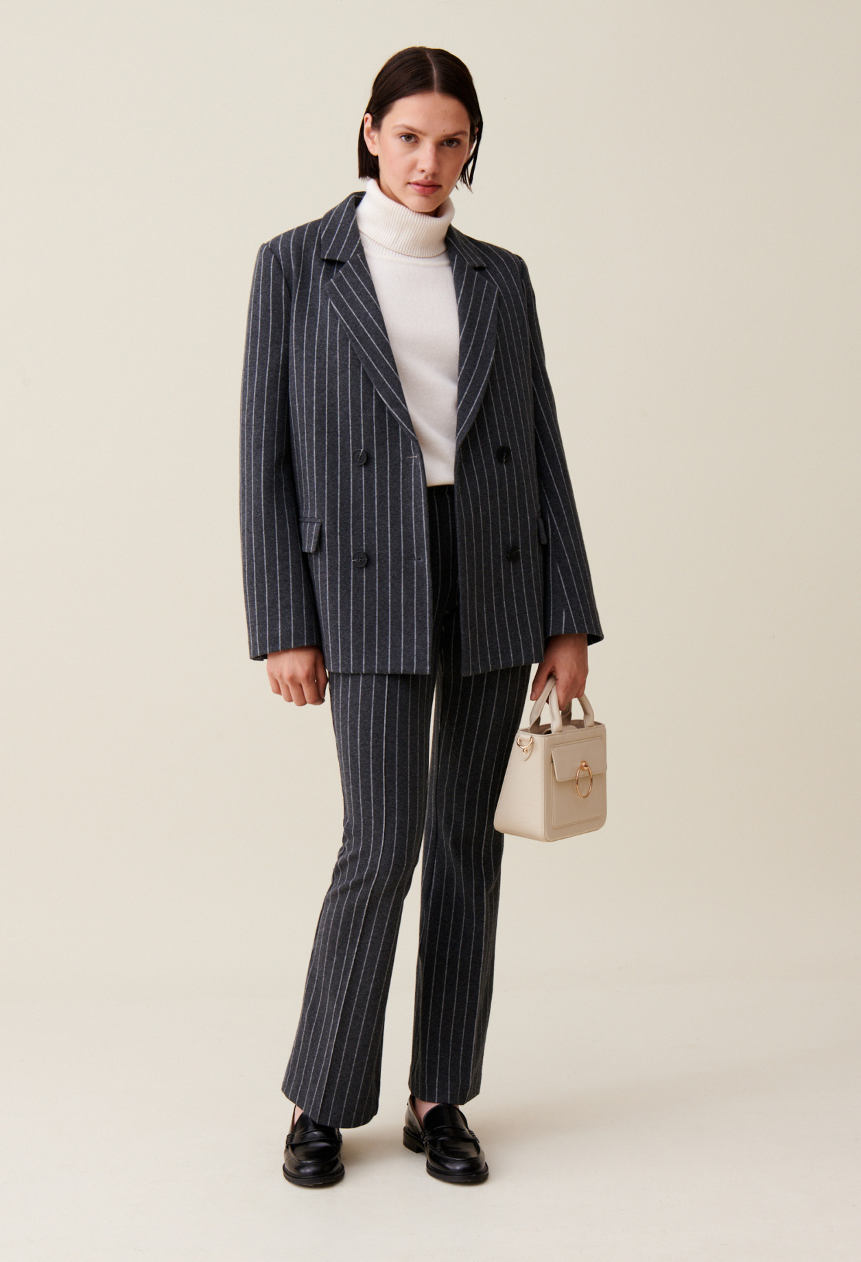 Veste tailleur rayée oversized