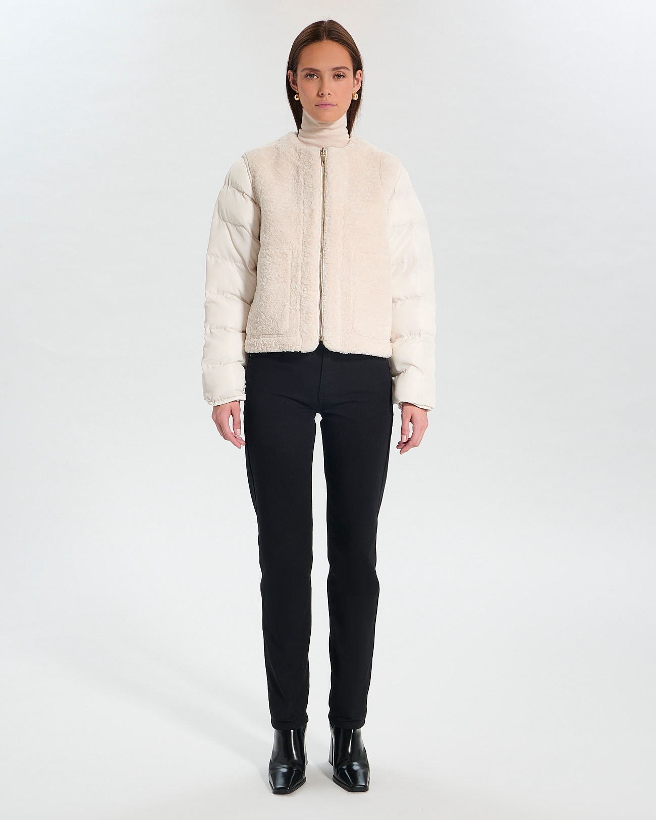 Manteau Marielle Ecru en Polyuréthane
