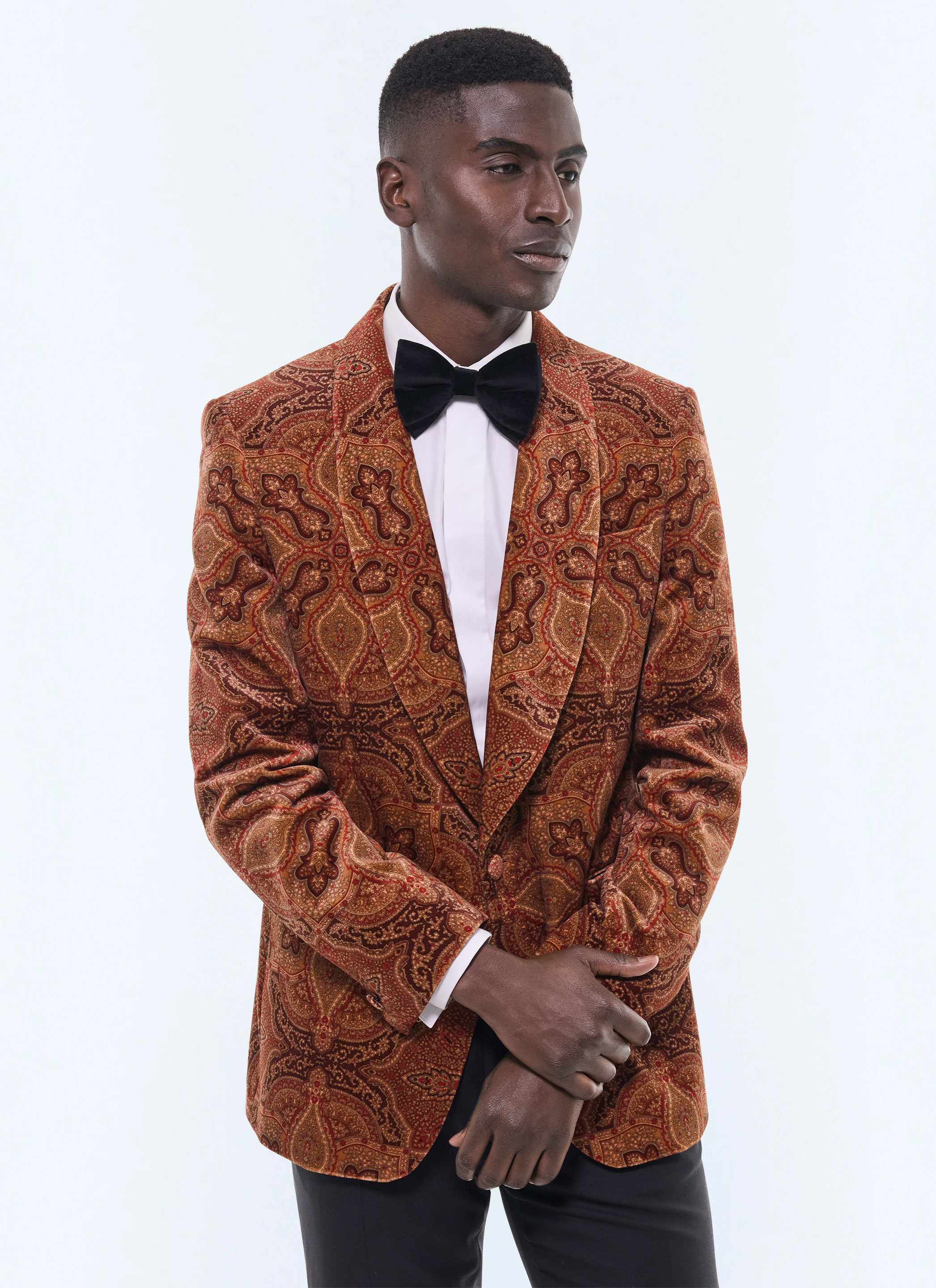 Veste de smoking ajustée en velours