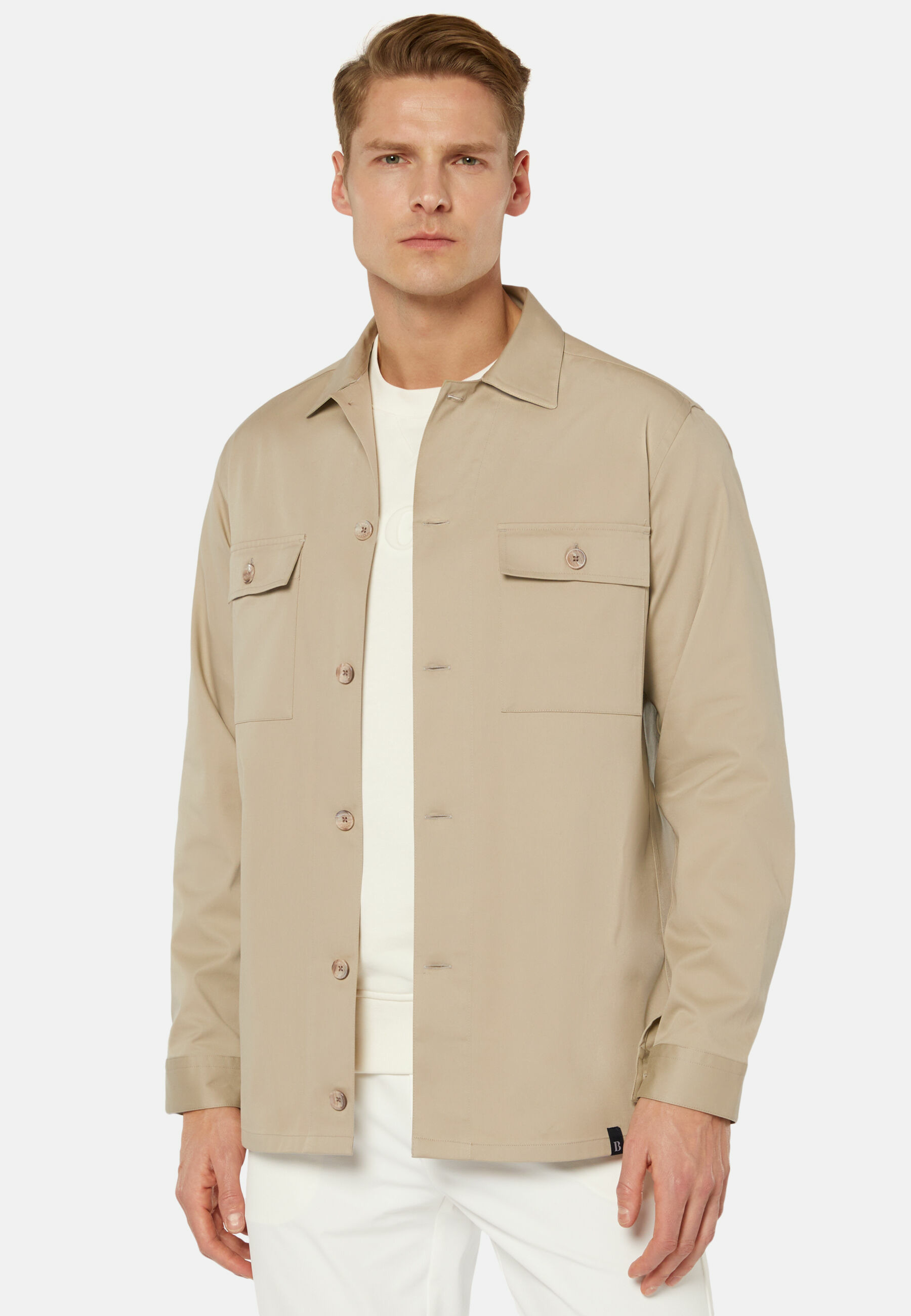 Surchemise Camp Beige En Coton Tencel