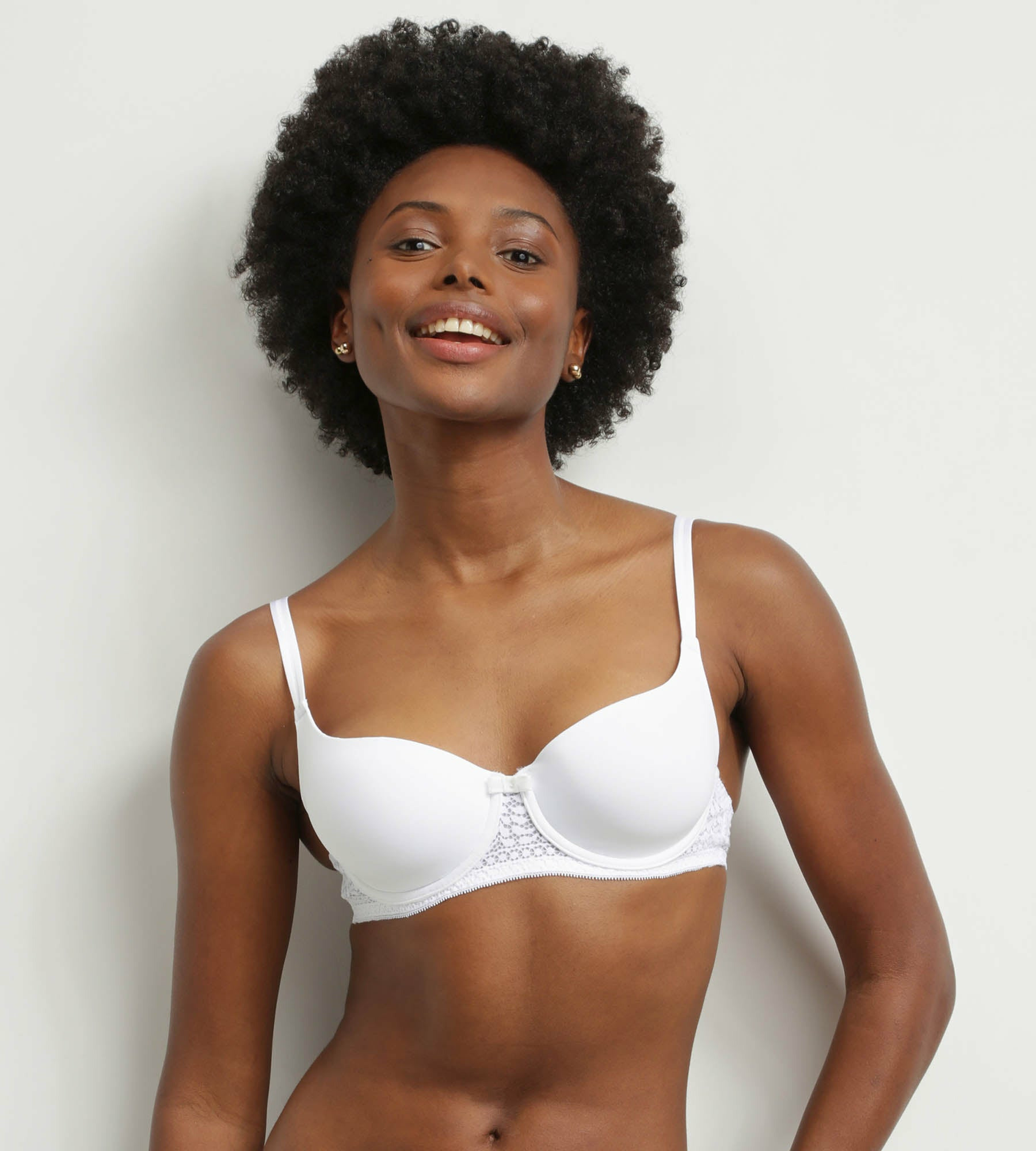 Soutien-gorge corbeille en dentelle florale recyclée Blanc Dim Sublim