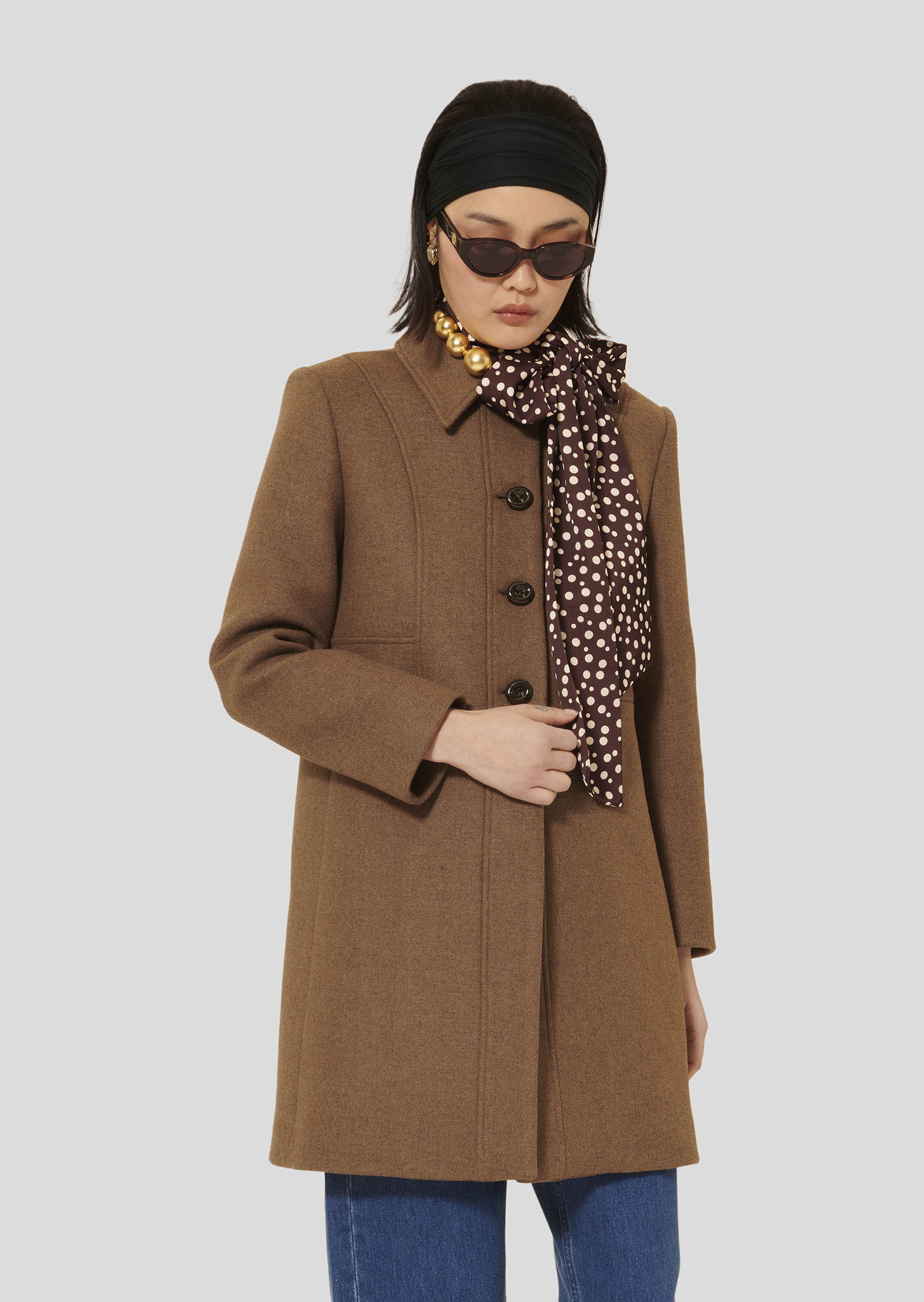 Manteau Madeline-Noisette en Laine