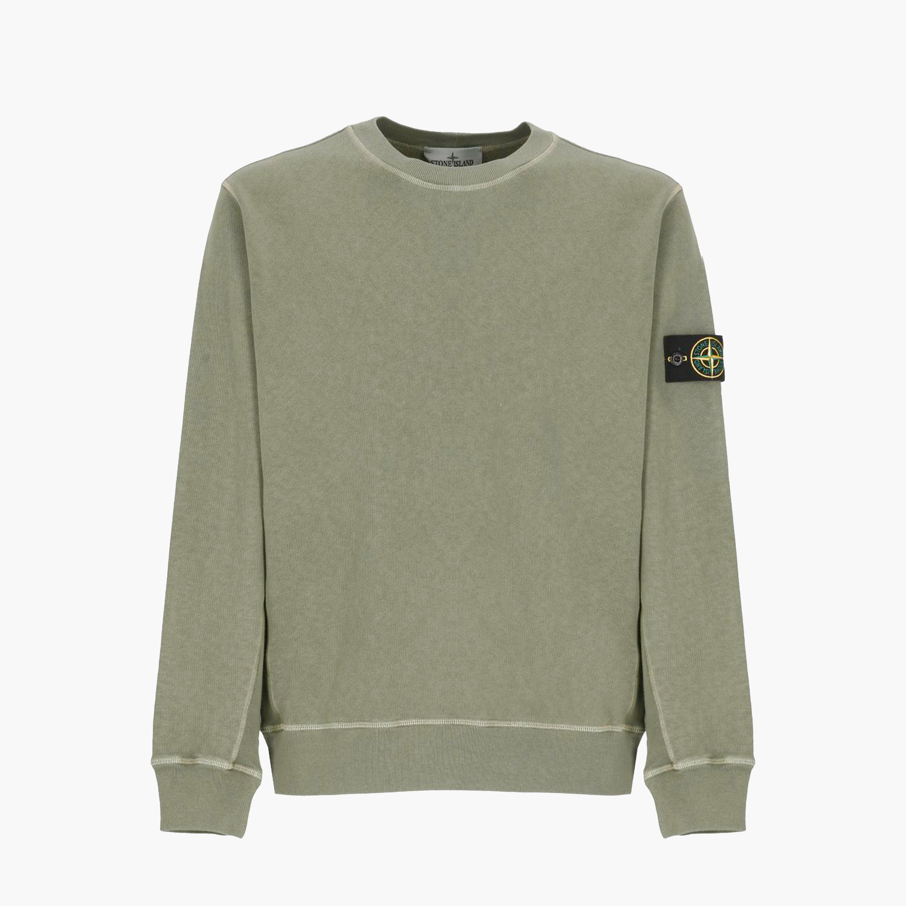 Stone Island Pull Crewneck Vert délavé