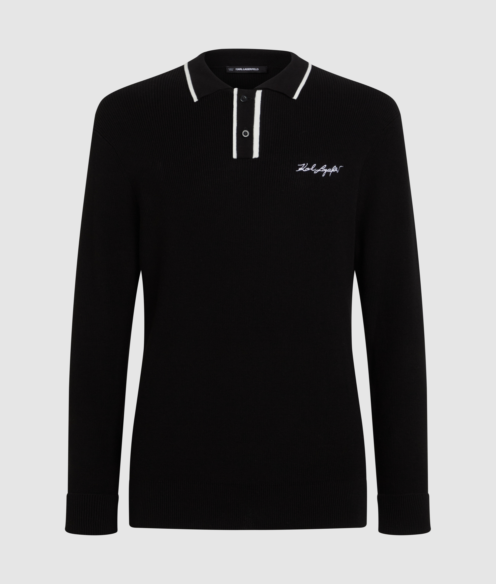KNITTED LS POLO