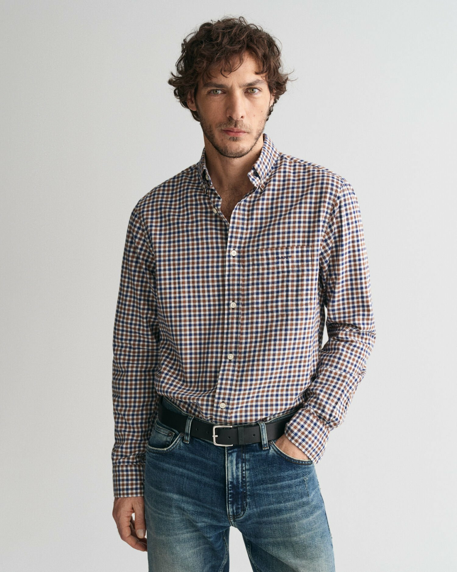 Regular Fit Gingham Light Twill Shi