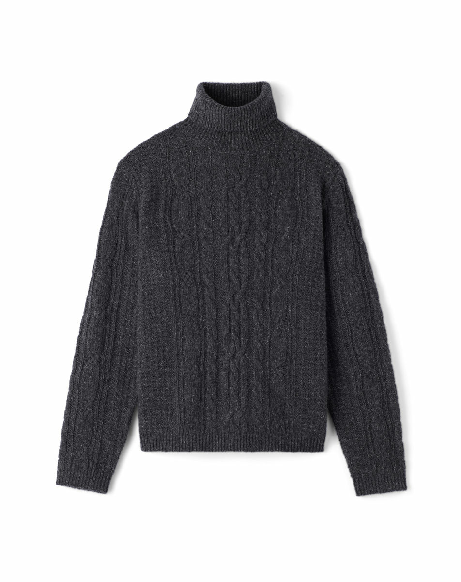 Col roulé torsades authentique - Homme - ANTHRACITE DONEGAL