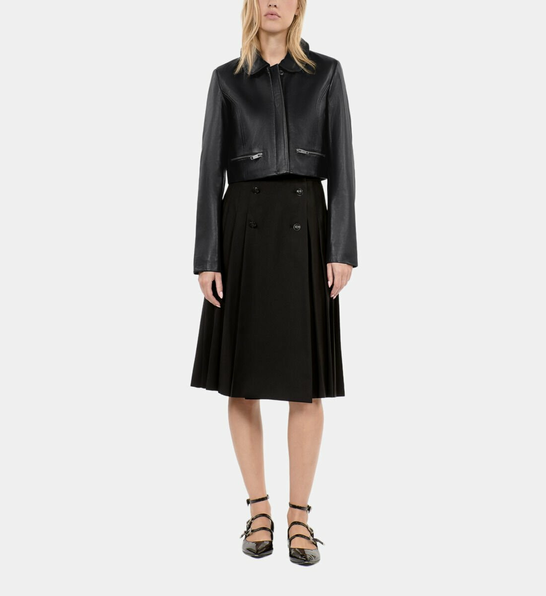Veste En Cuir Noir Femme
