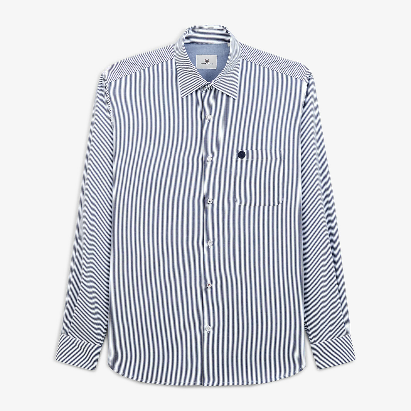 Chemise rayée bleu marine