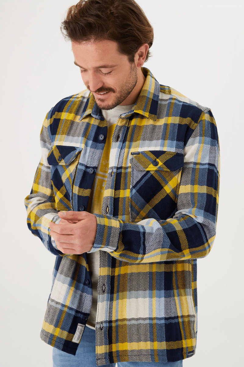 Men Overshirts Yellow