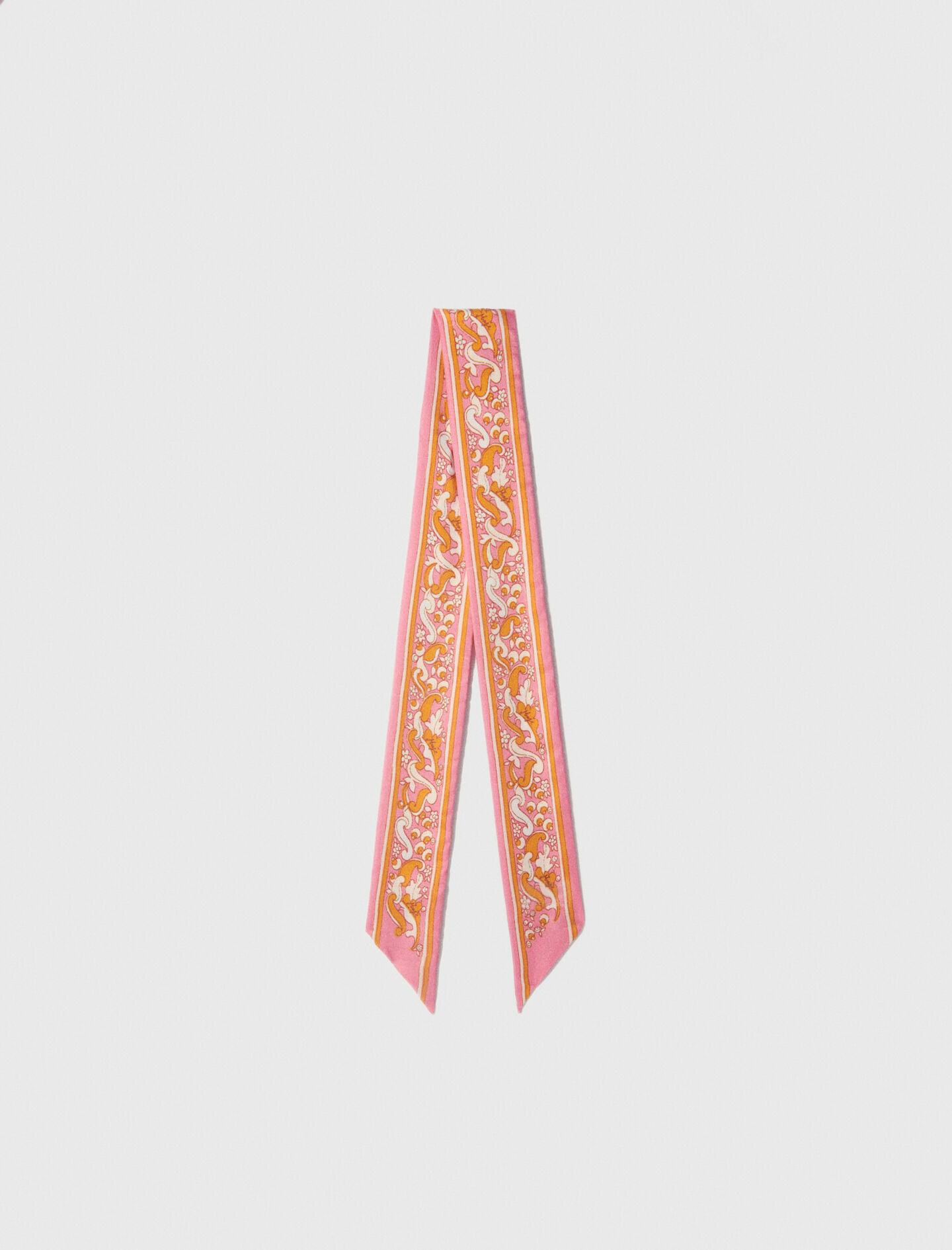 Foulard ruban 90x5cm imprimé fleurs