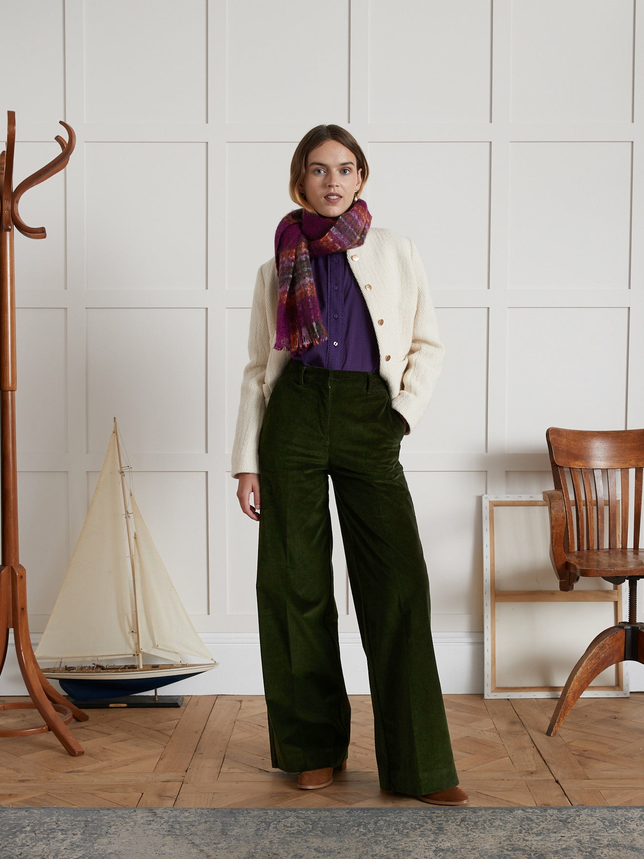 PANTALON LARGE VELOURS