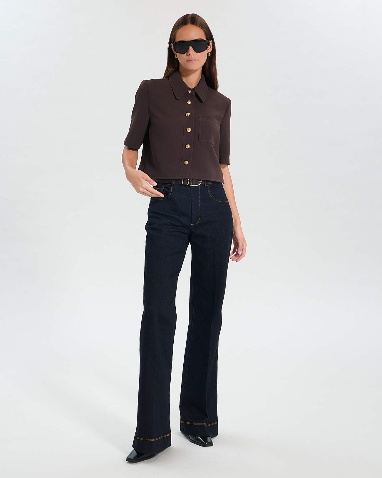 Chemise Celina Chocolat en Polyester