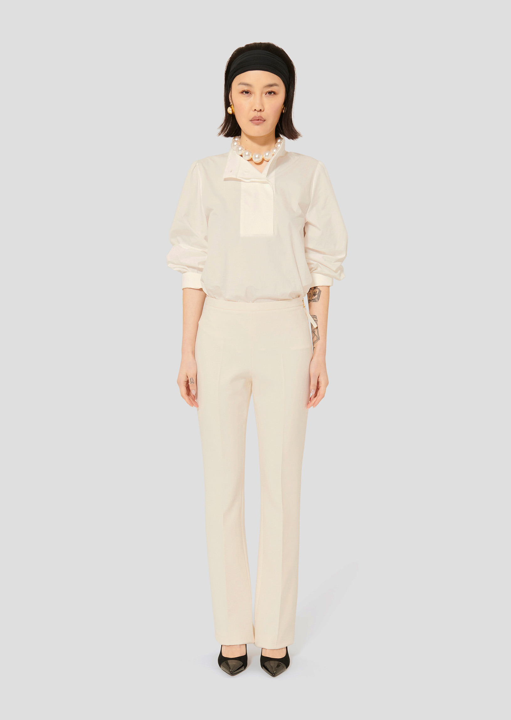 Pantalon Peyton-Ecru en Polyester