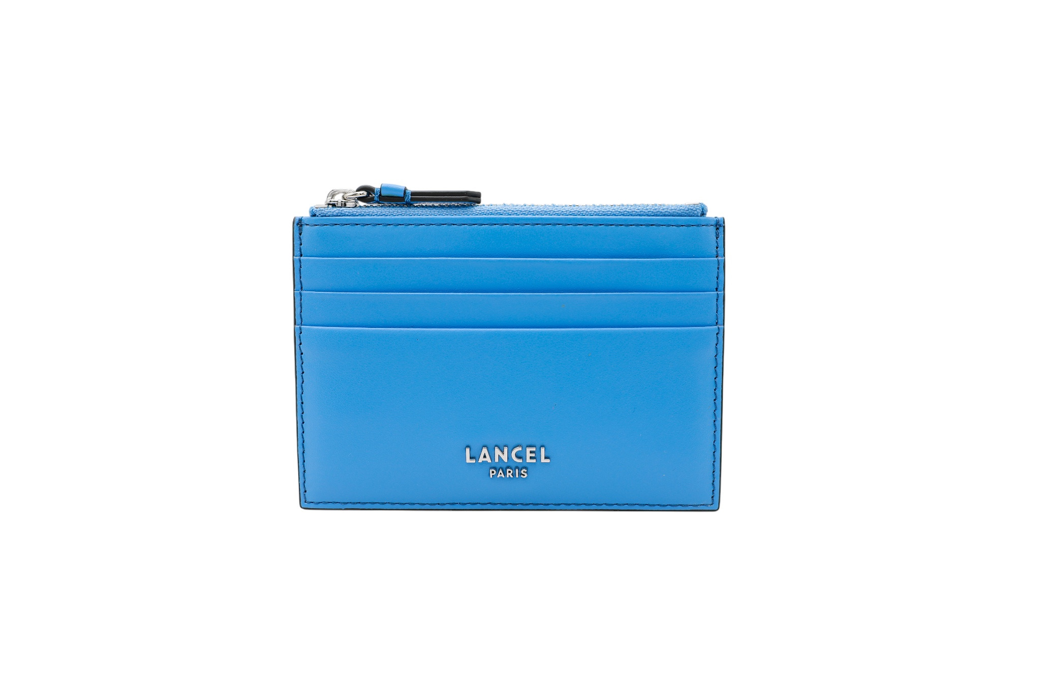 Lettrine De Lancel - Porte Carte Zip - Bleu acier