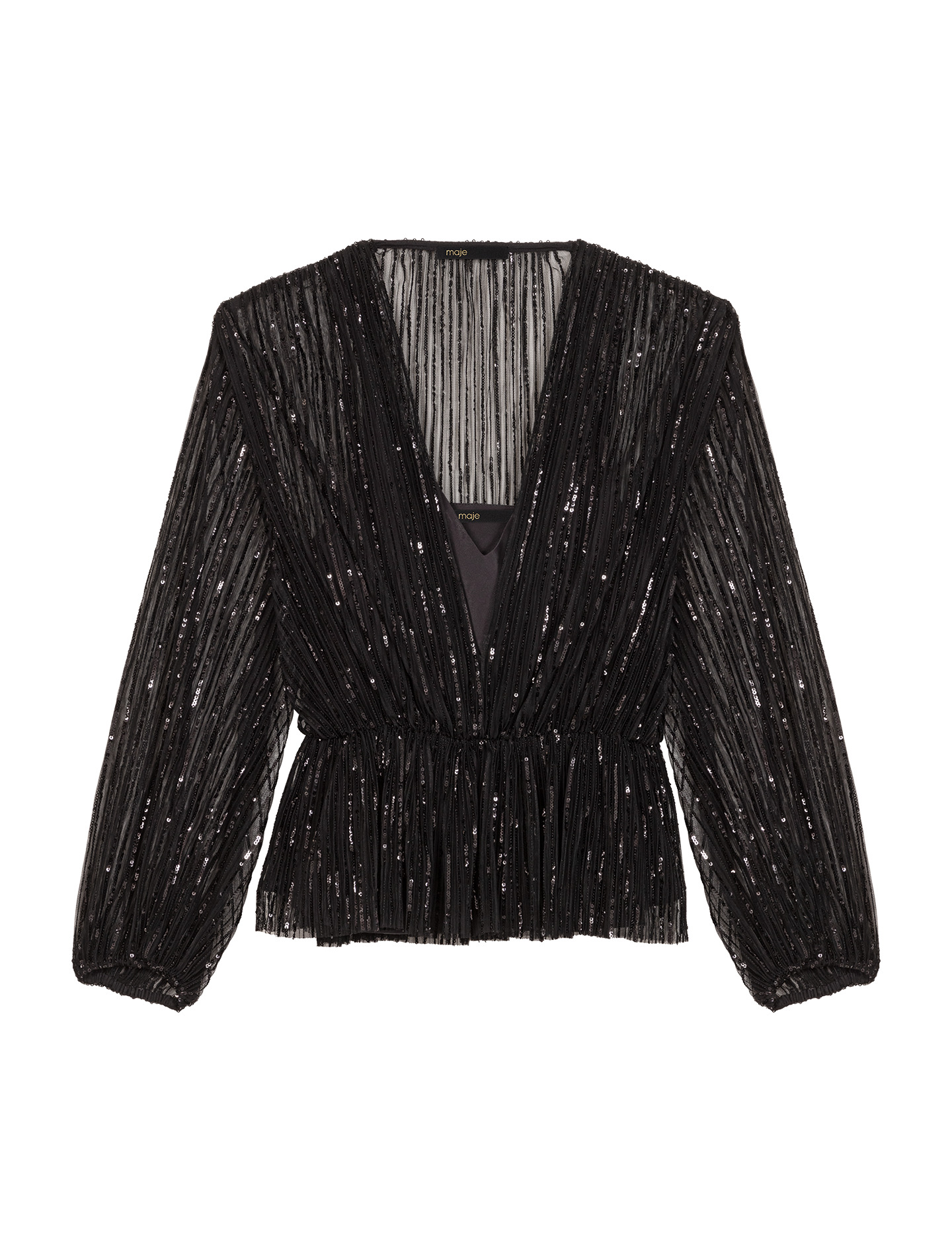 Top ceinturé à sequins
