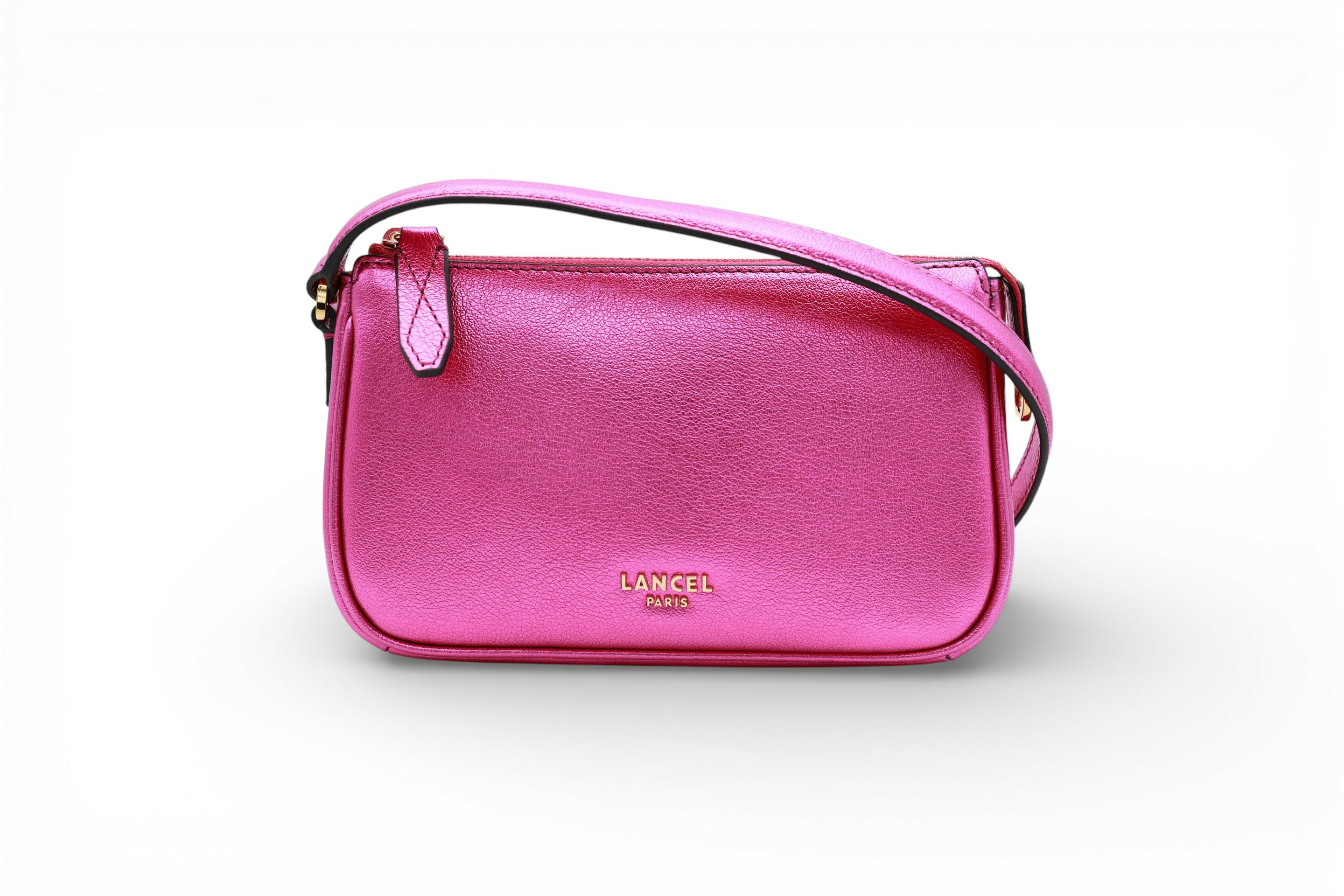 Lettrines de Lancel - Mini Sac Pochette Zippe - ROSE METALLISE