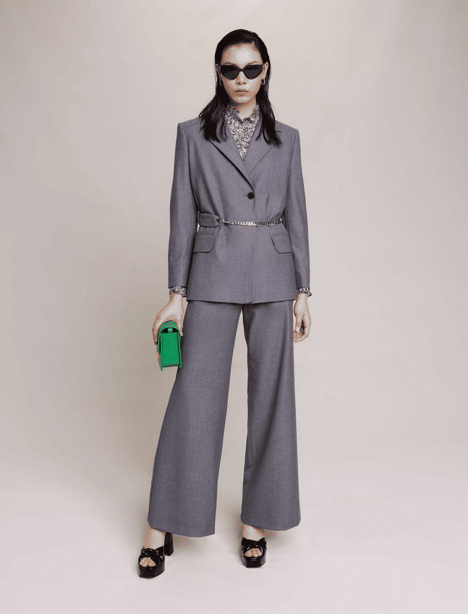 Veste de tailleur à ceinture chaîne