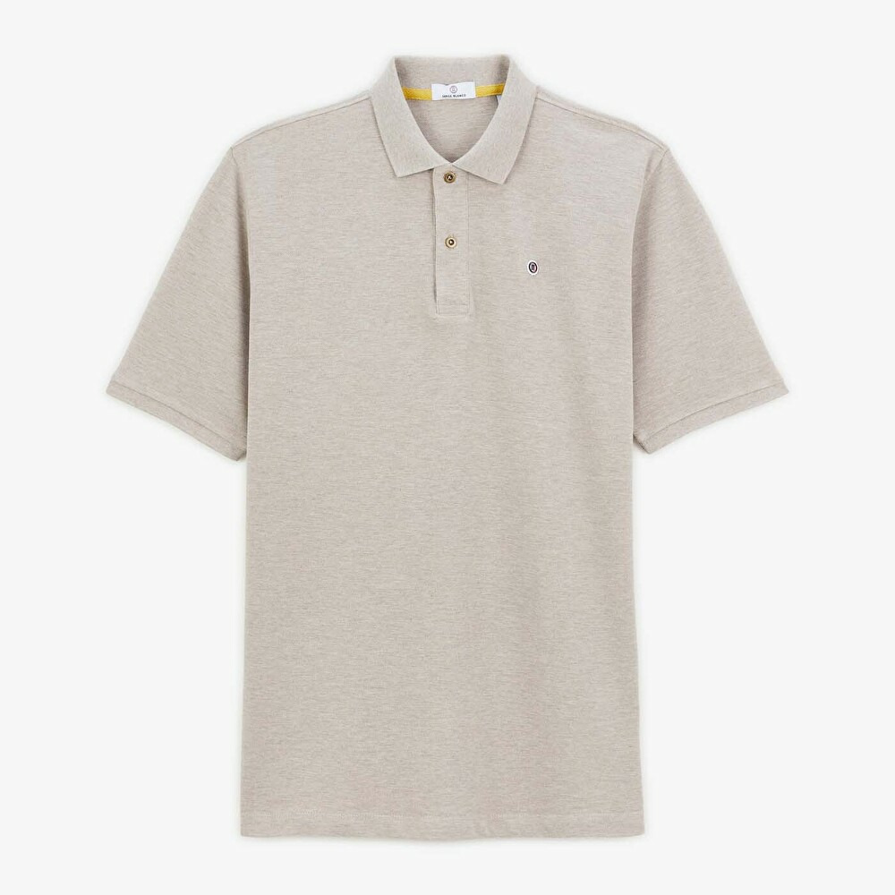Polo manches courtes maille piqué COCOTTE édition limitée beige chiné