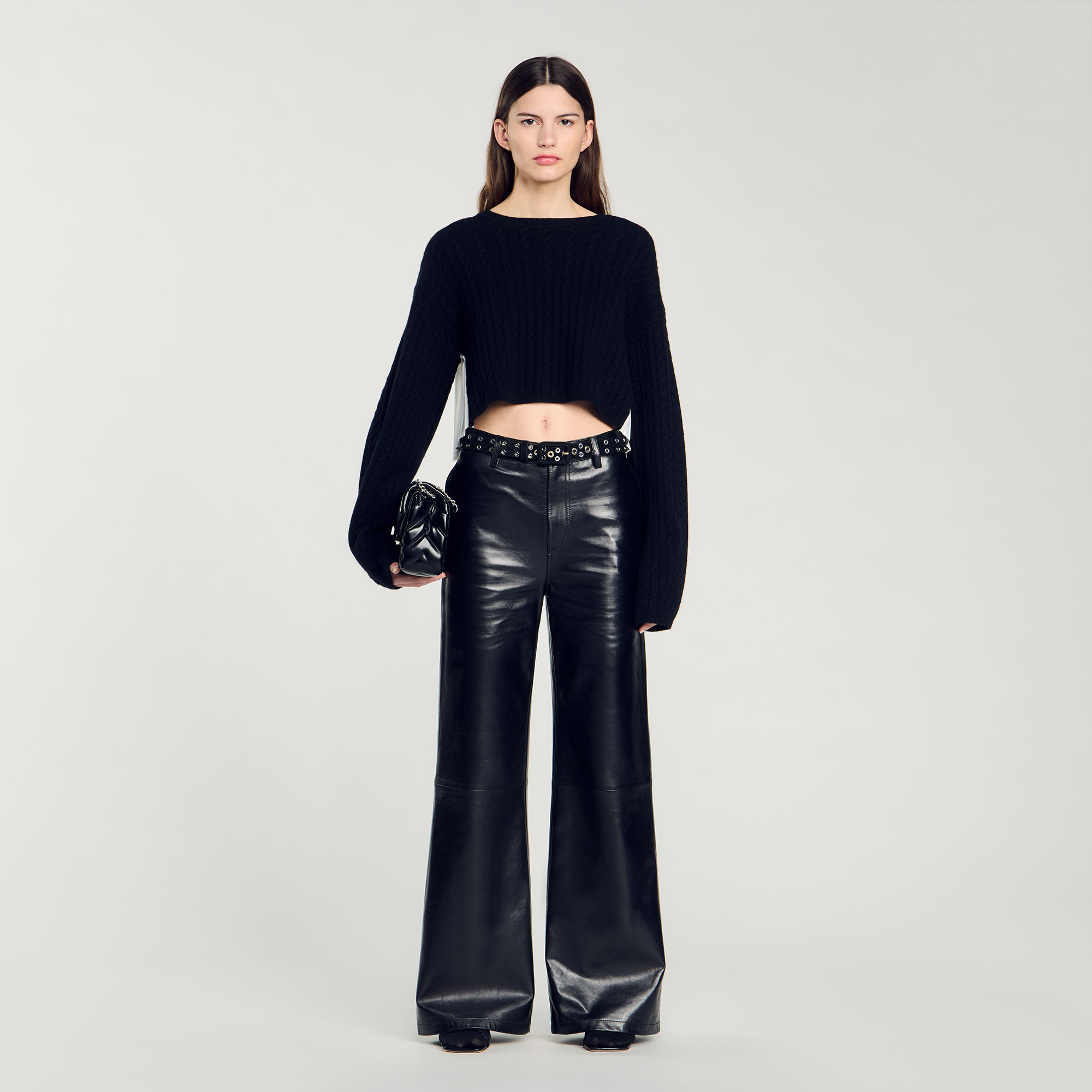 Pull court en cachemire et laine