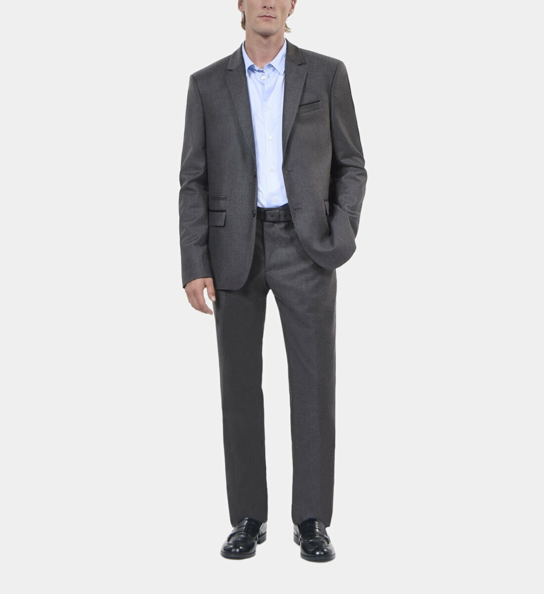 Pantalon De Costume En Flanelle Grise Homme