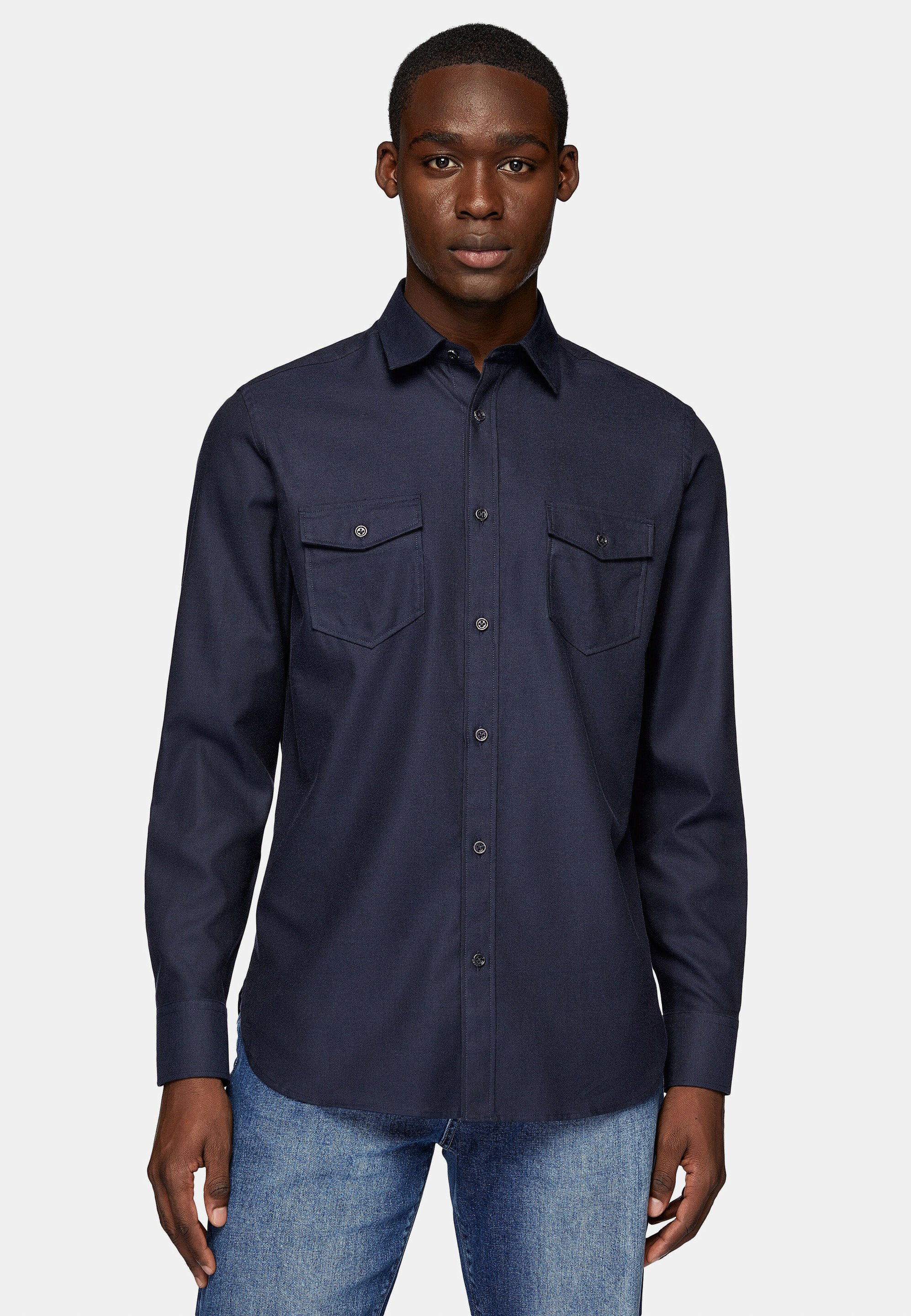 Chemise En Flanelle De Coton Tencel Regular Fit
