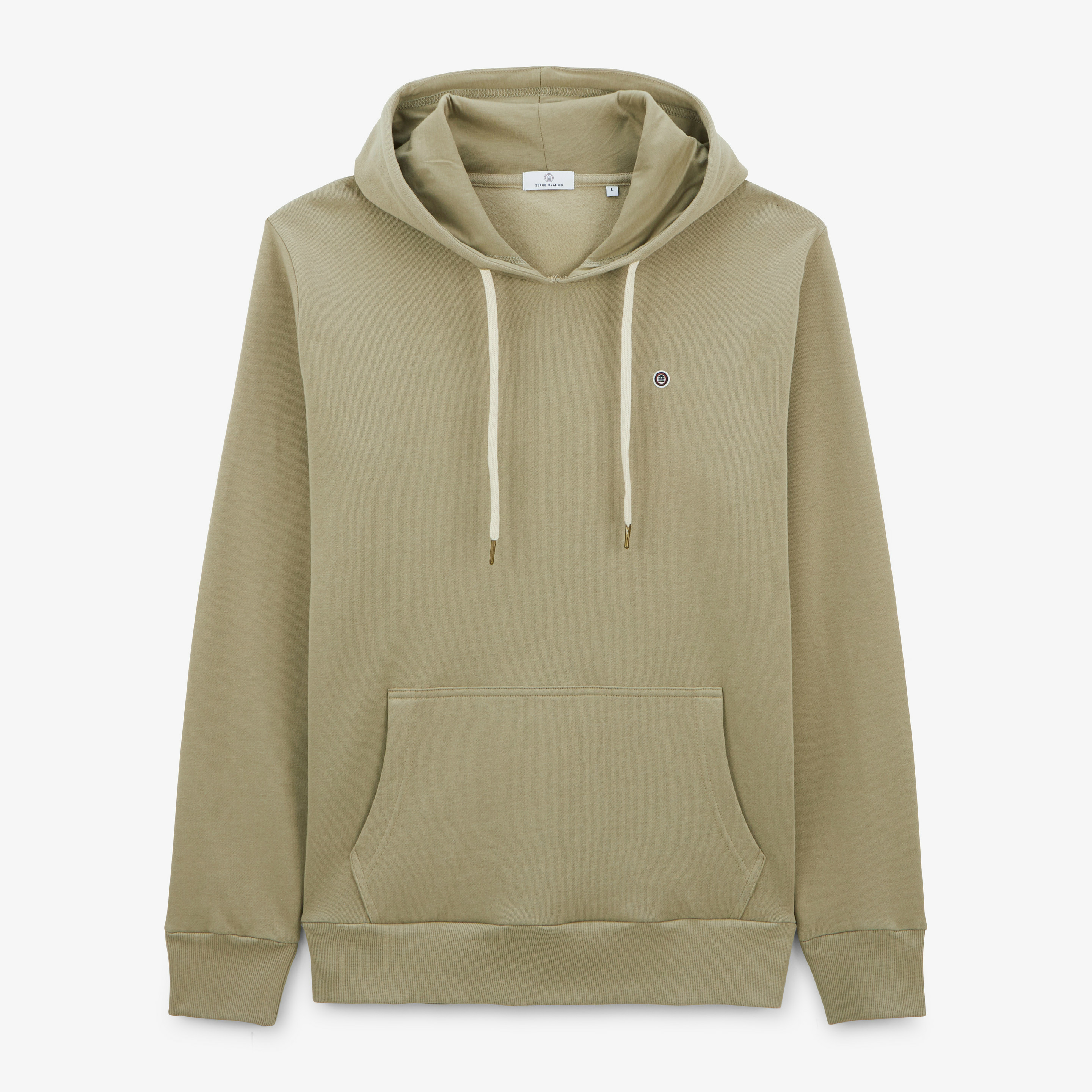 Sweat à capuche avec cordons vert kaki clair
