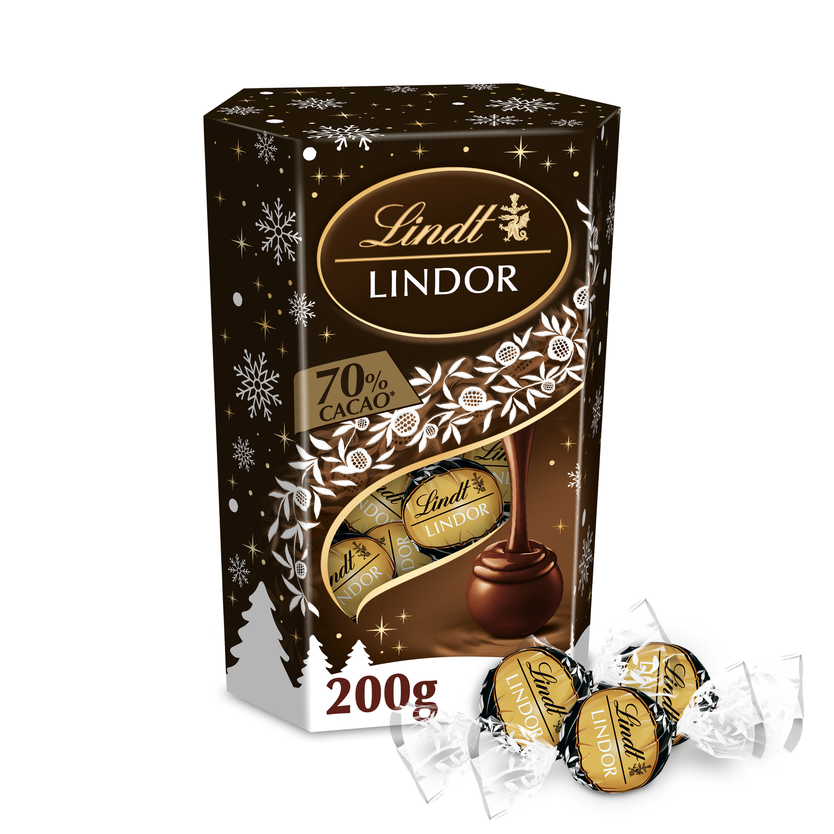 LINDOR CORNET NOIR 70% 200G