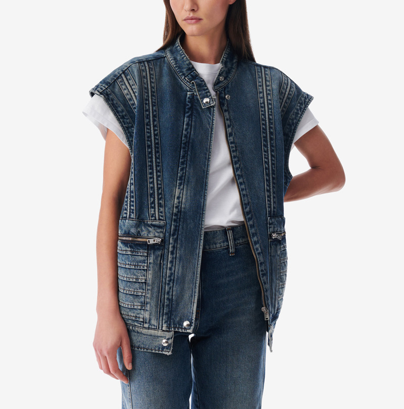 Veste En Jean Sans Manche Odilae
