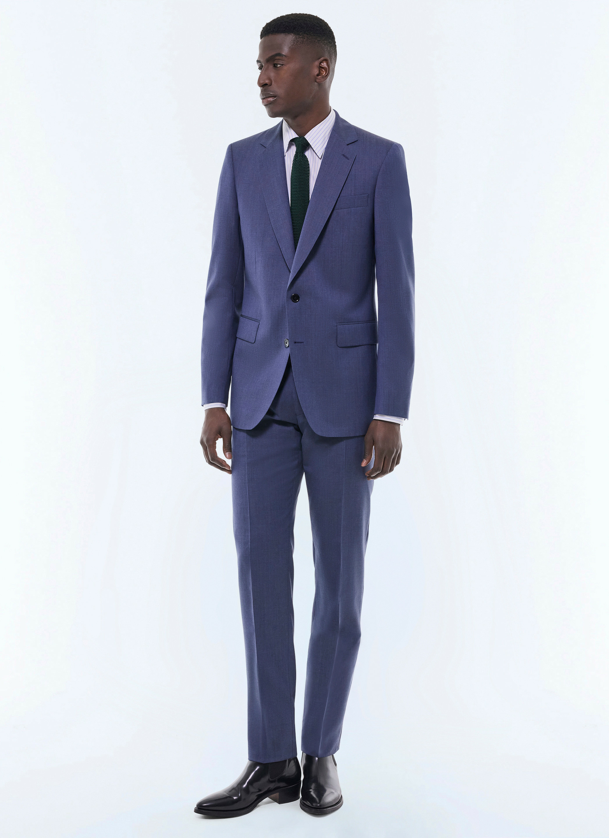 Costume ajusté en toile de laine