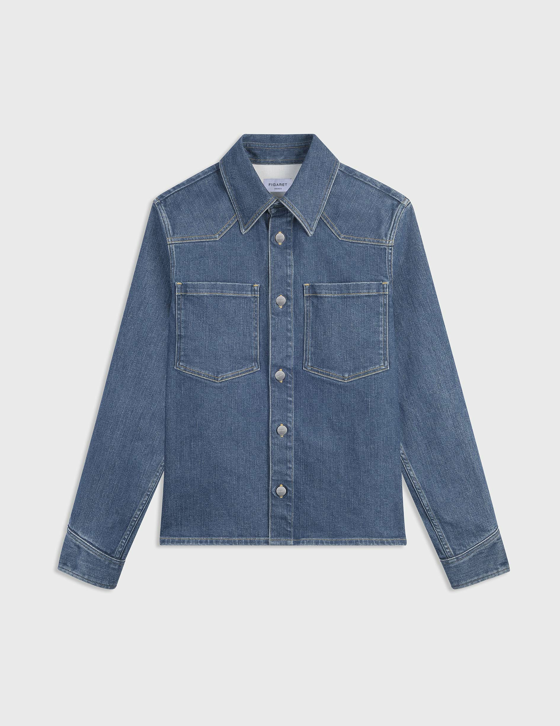Surchemise Leeron en denim bleu