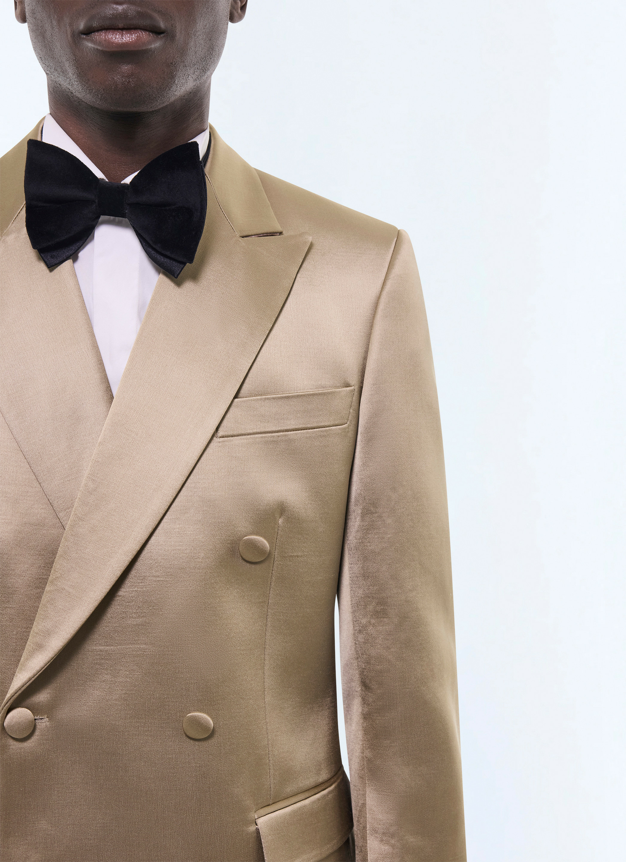 Veste de smoking croisée satinée