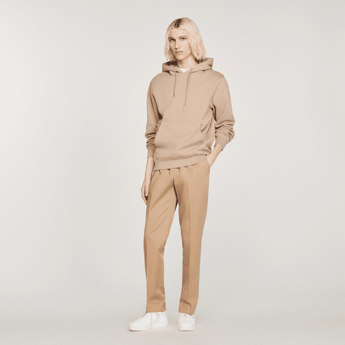 Pantalon droit élastiqué