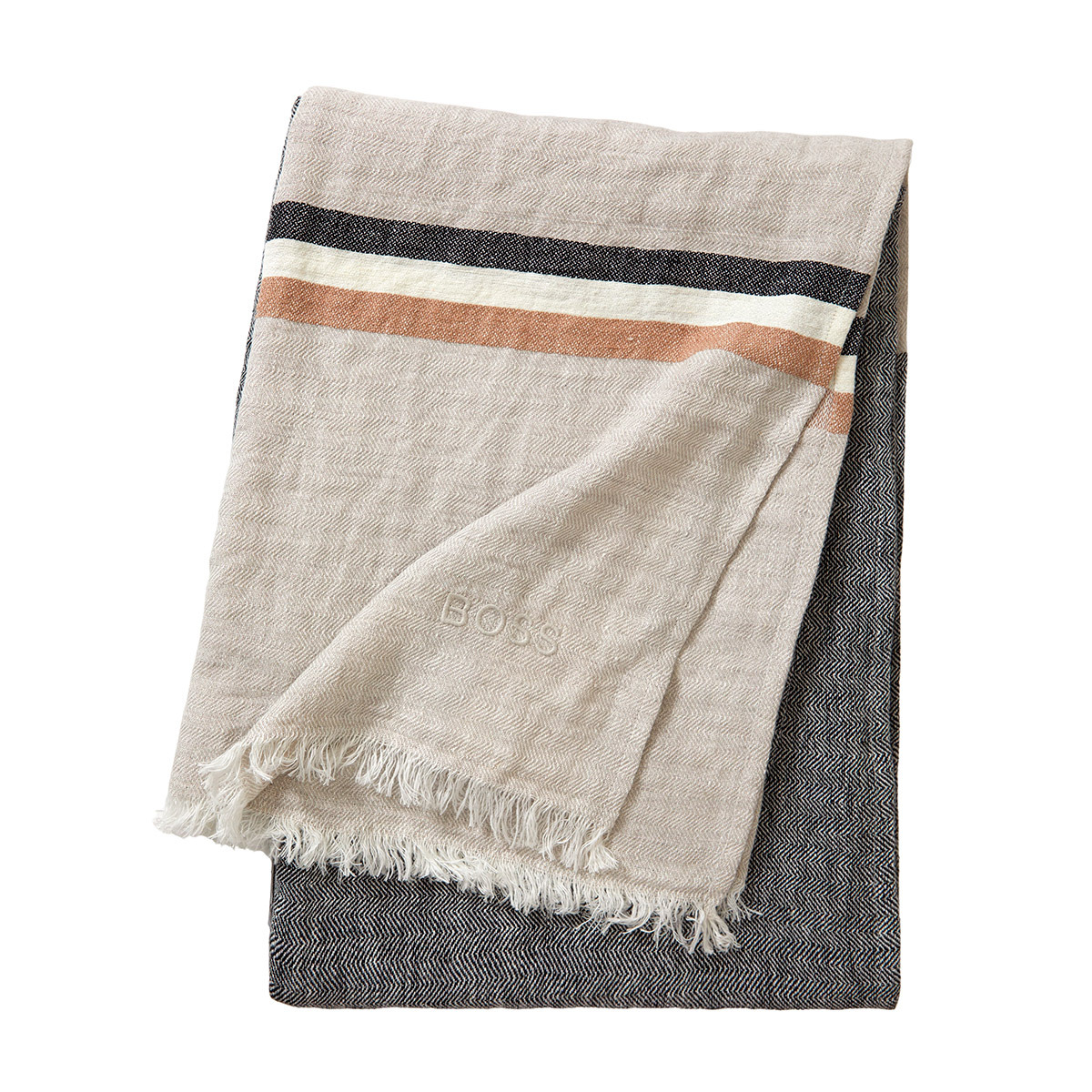BOSS Home - Plaid en lin gris, Stripe Linen