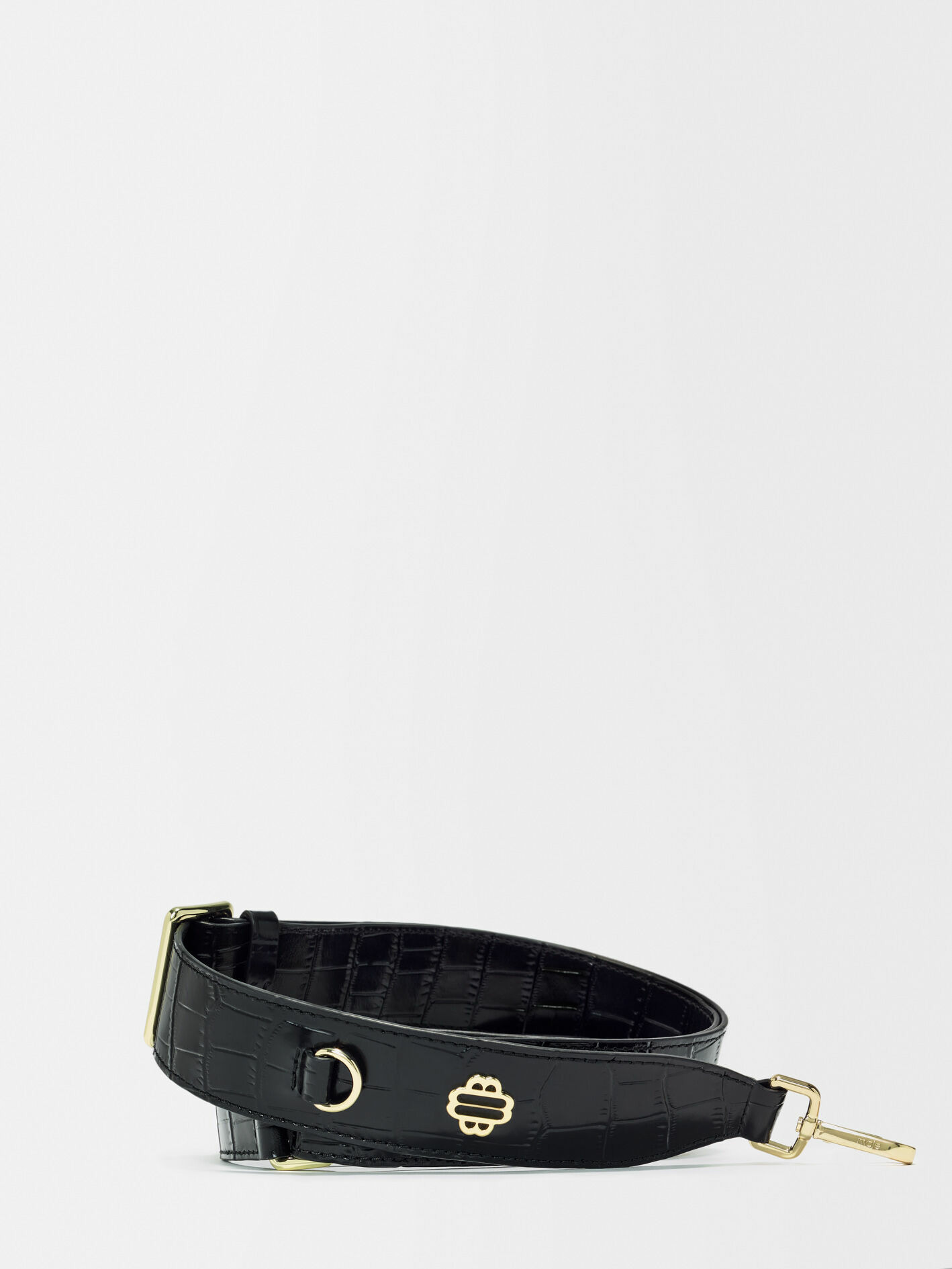 Bandoulière en cuir effet croco