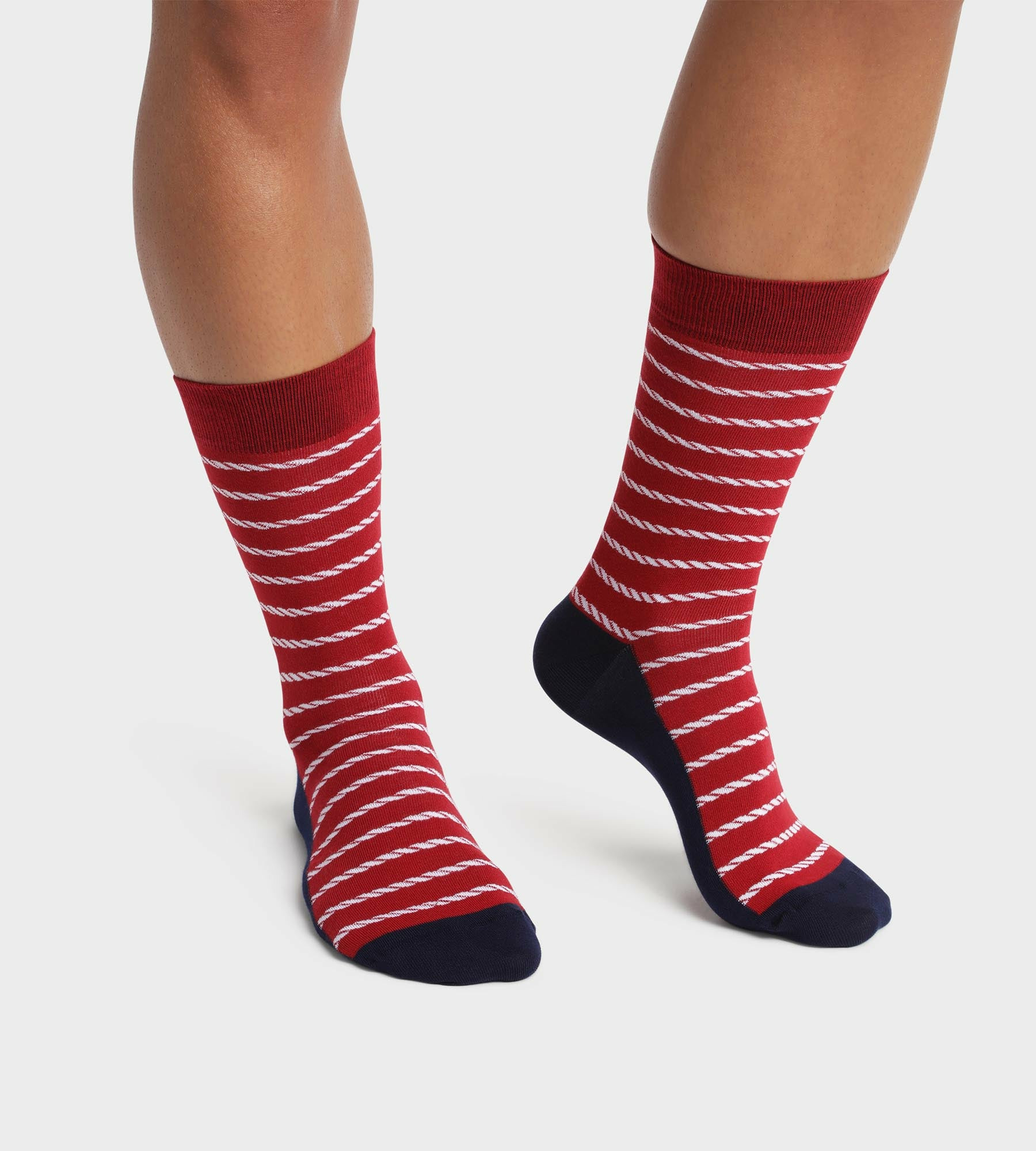 Chaussettes homme made in France au motif marinière Rouge Monsieur Dim