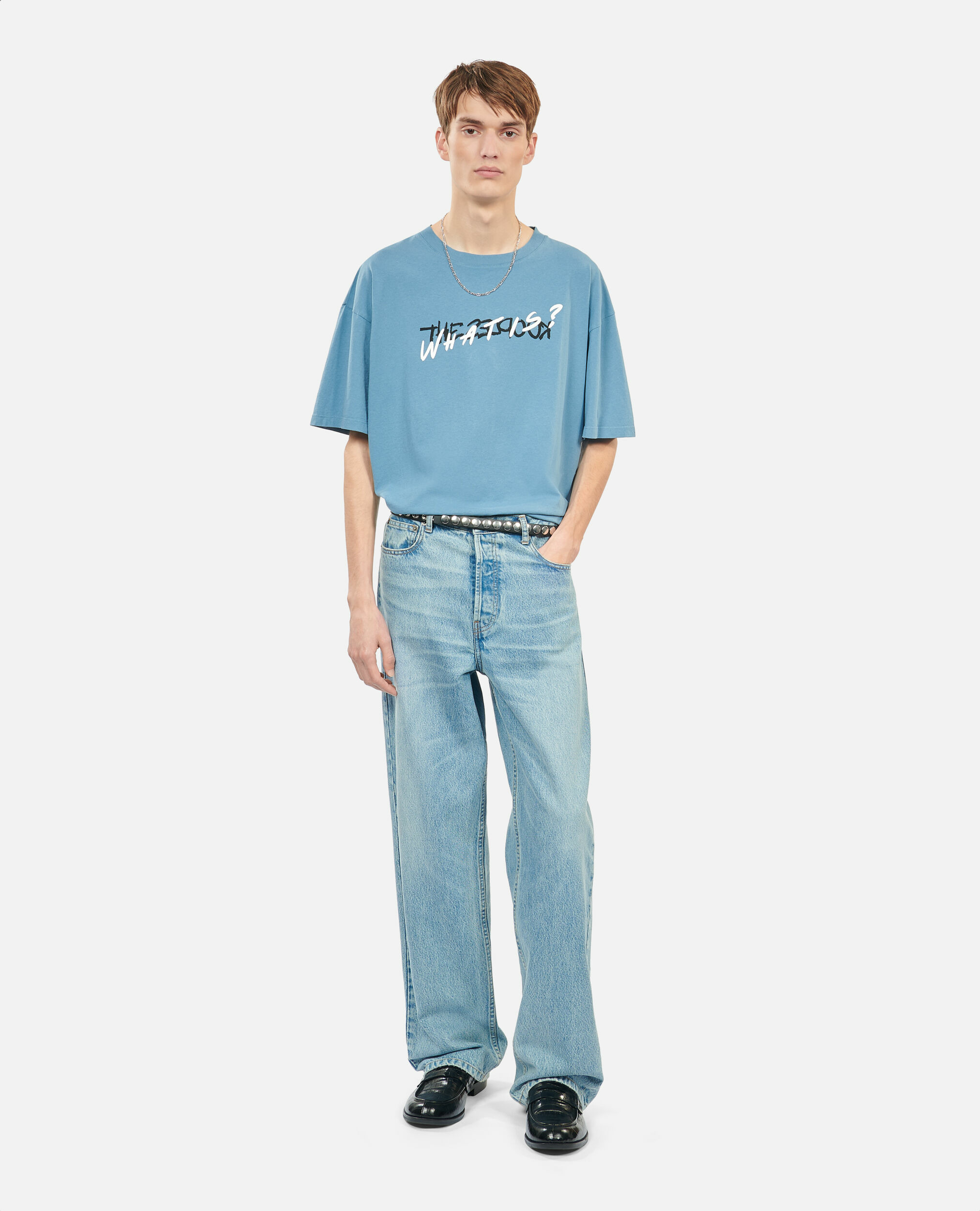 T-Shirt What Is Handwritten Bleu Clair Homme