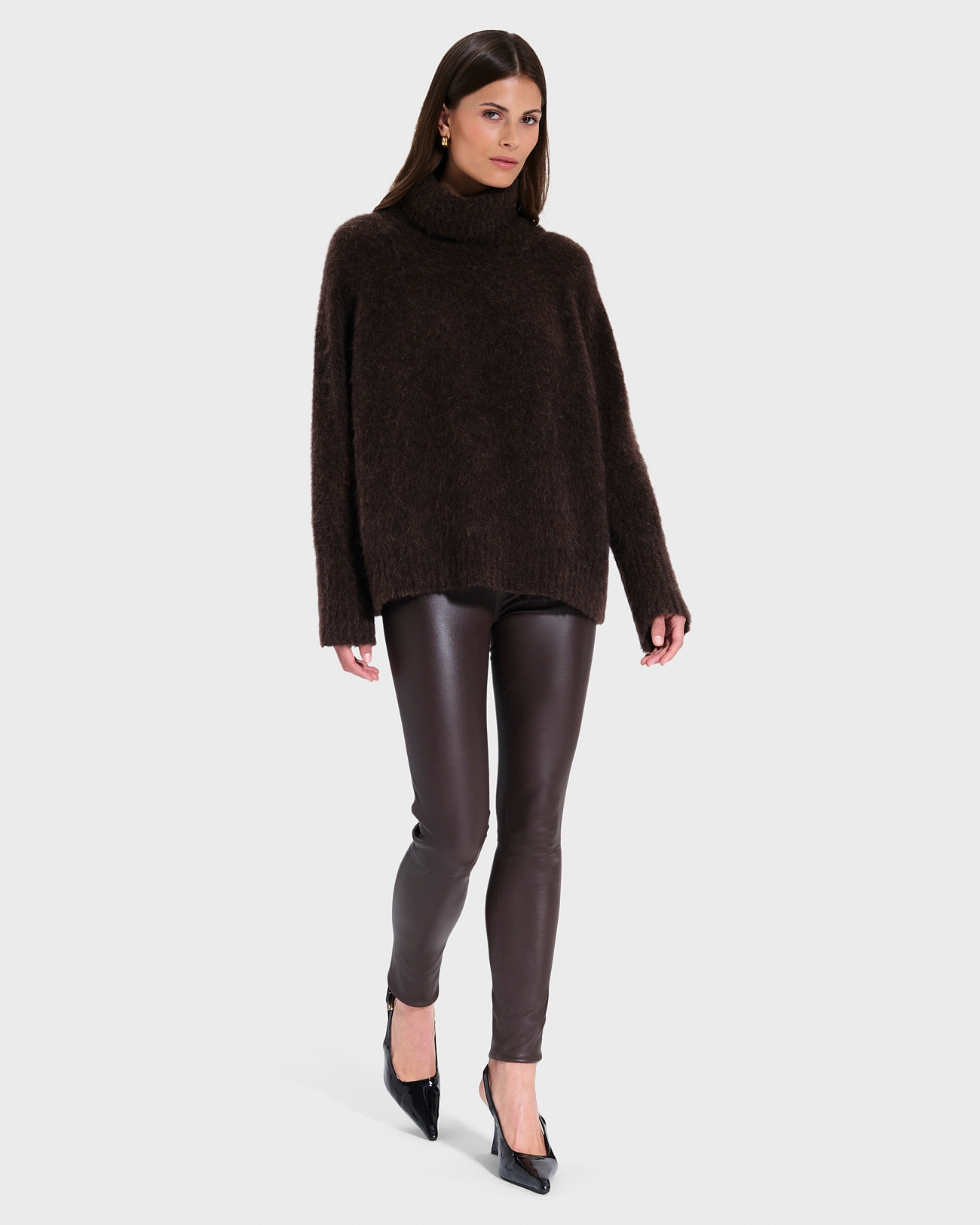 Pantalon Piya Chocolat en cuir