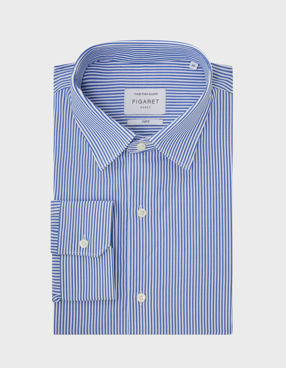 Chemise Semi-ajustée Prestige rayée marine