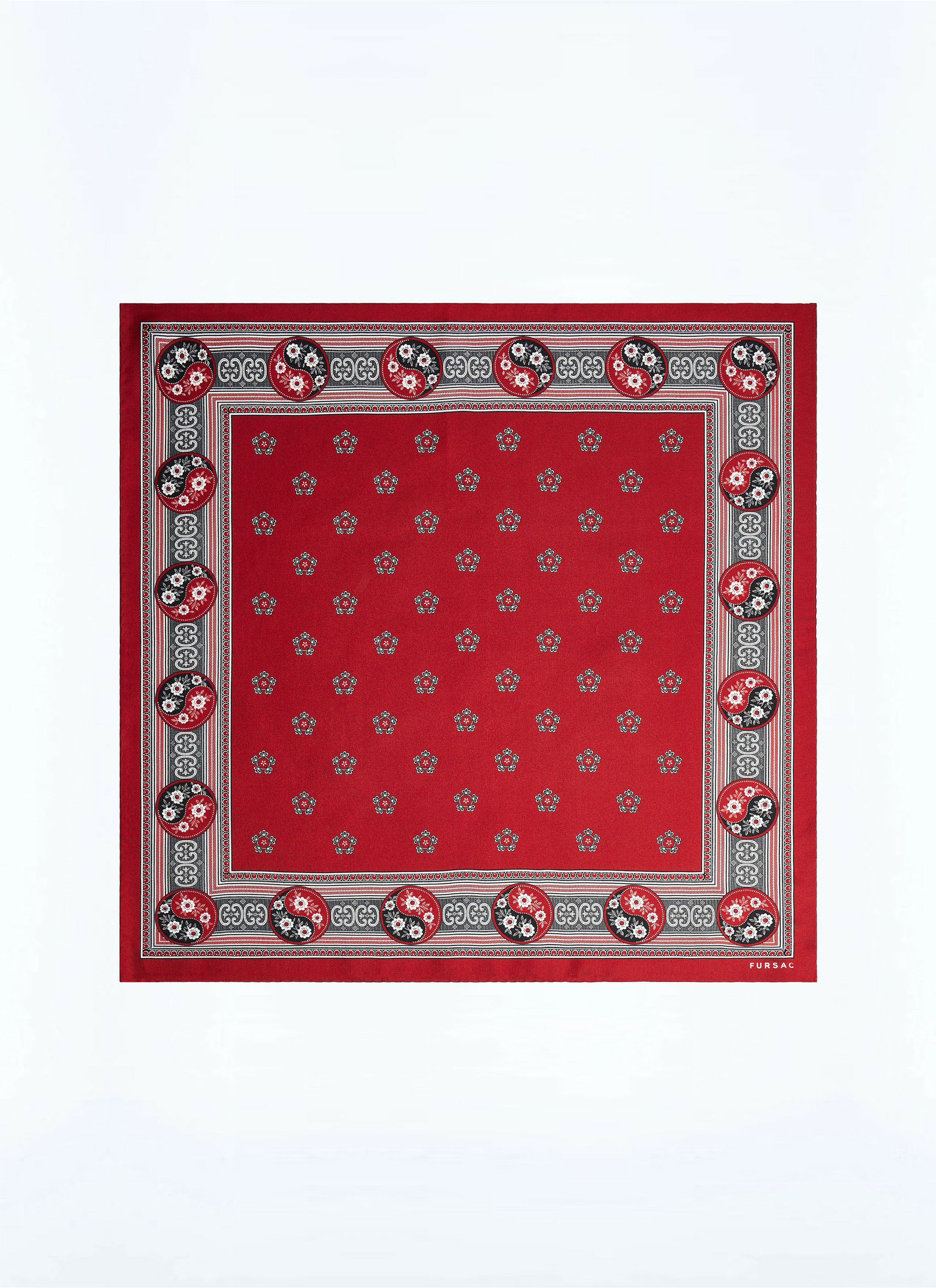 Pochette en soie à imprimé yin yang