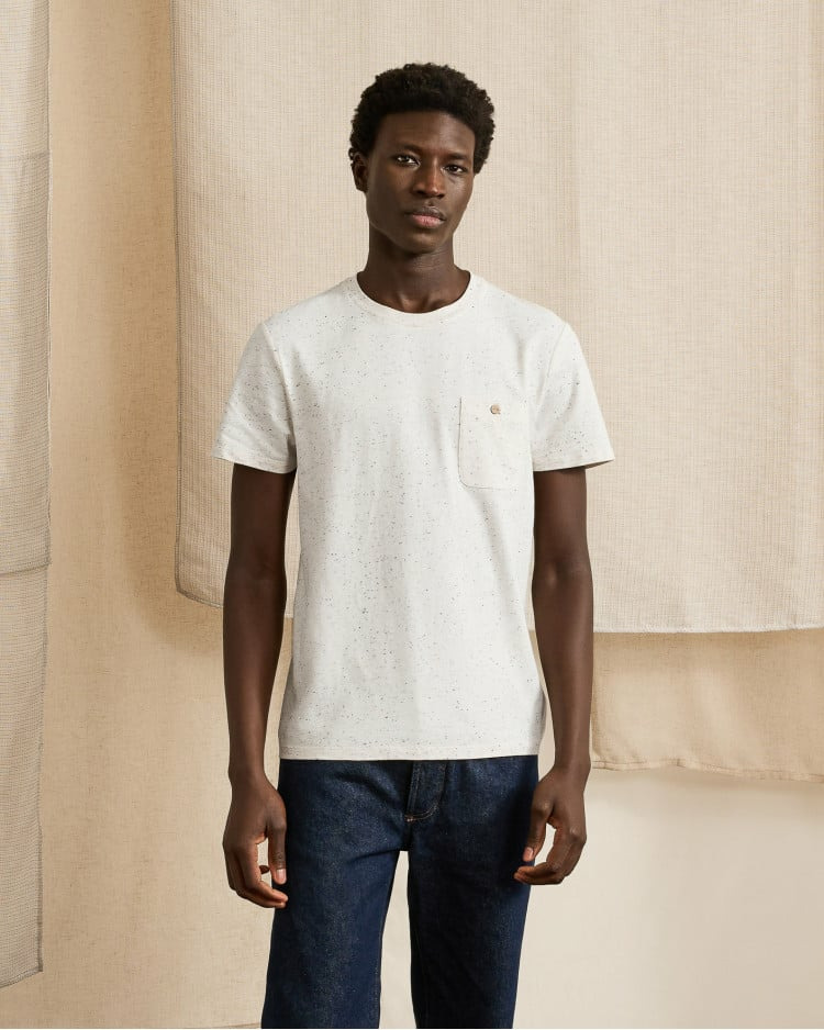 T-shirt col rond bleu marine